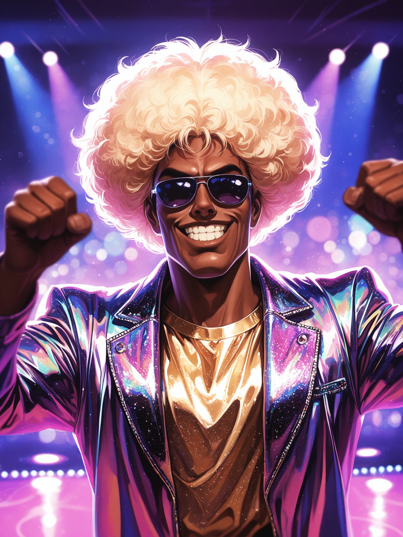 manga animation,  upper body,  disco on Tensor.Art