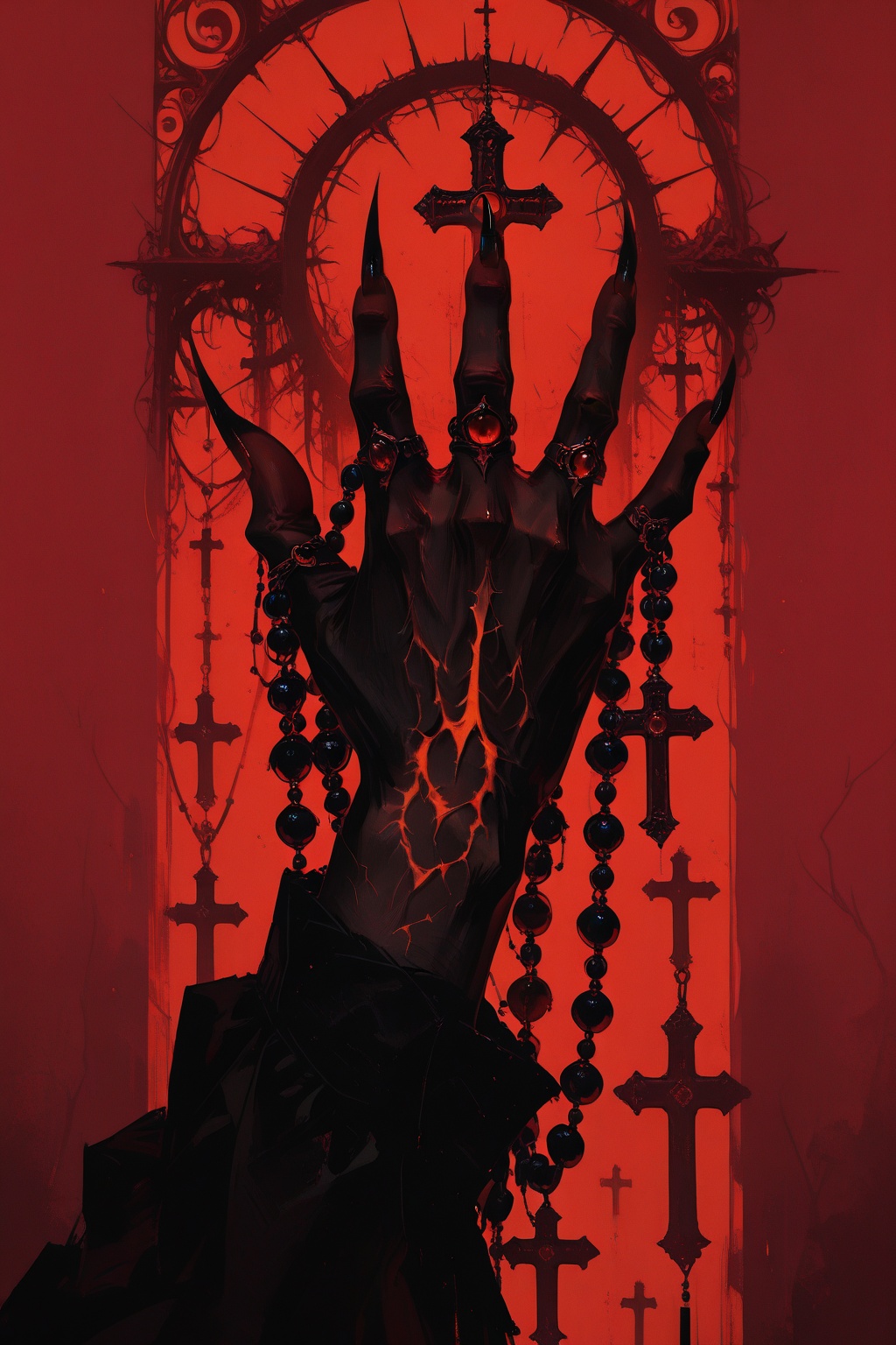 ring,  cross,  red_background on Tensor.Art