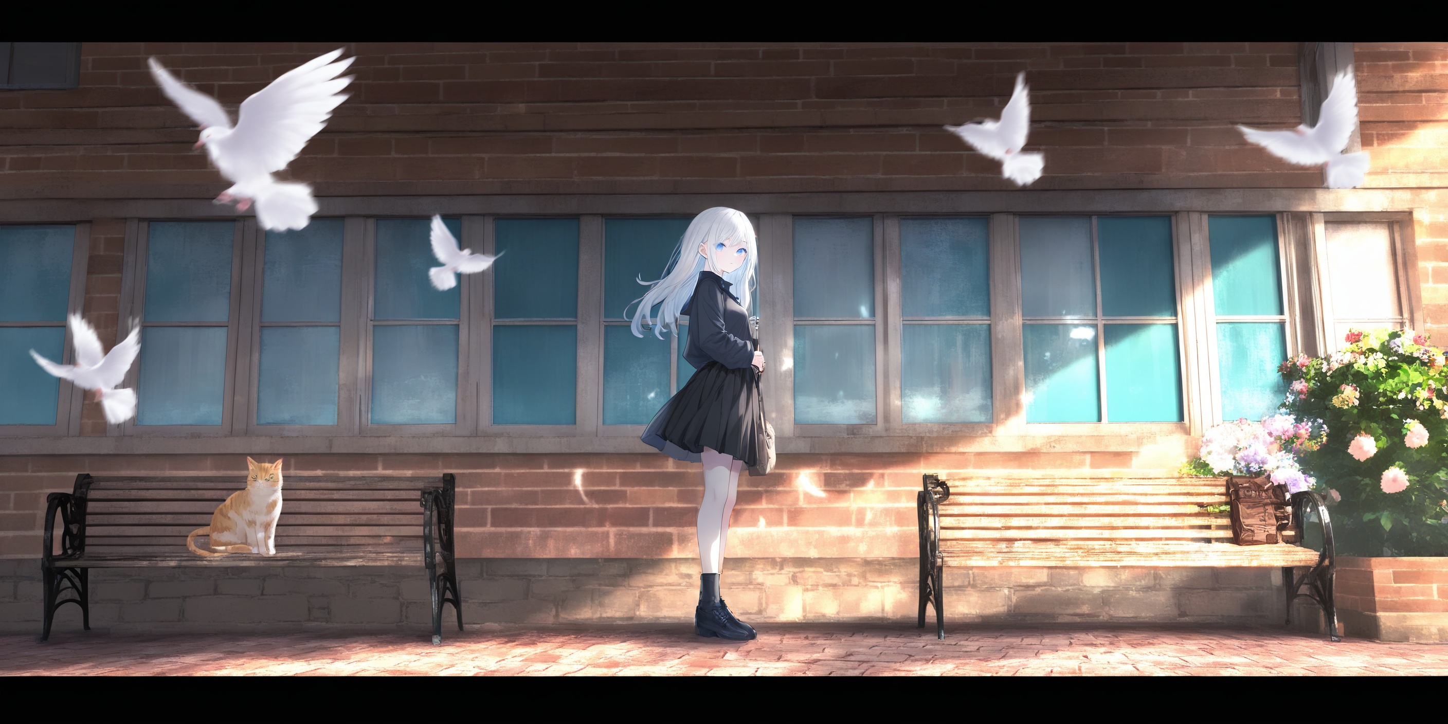 1girl,  long hair,  bird on Tensor.Art