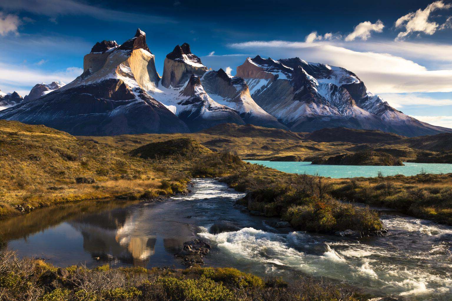 aurelmanea2q photography. An epic and rugged landscape view of the distinctive granite spires known as the Torres del Pain...