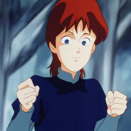 will scarlet,  blue shirt,  blue eyes on Tensor.Art