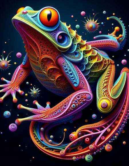 colorful fractal frog meahophontron of colorful ral-frctlgmtry <lora:ral-frctlgmtry_flux:1>