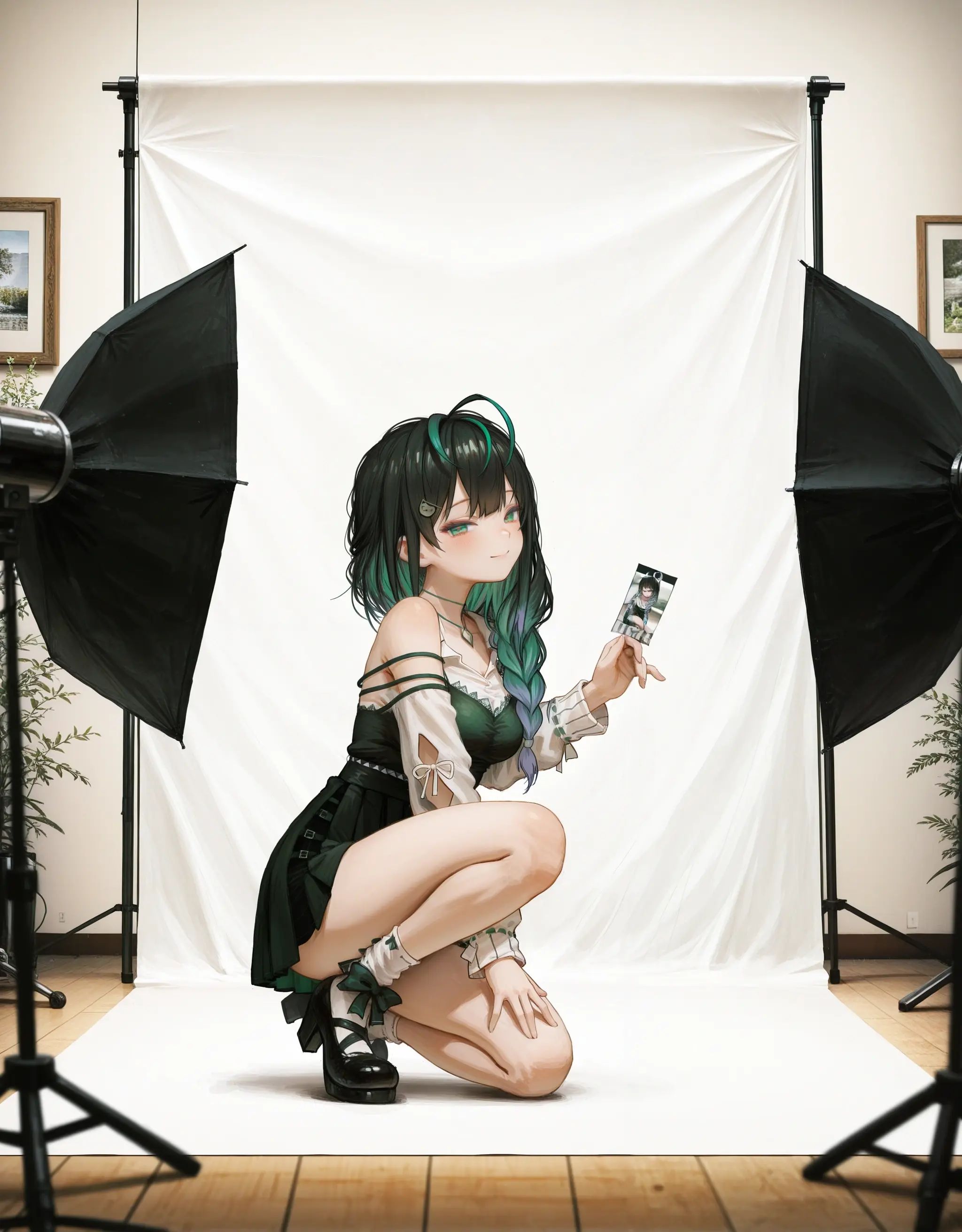 1girl,  shin yuya \(cute\),  on one knee on Tensor.Art