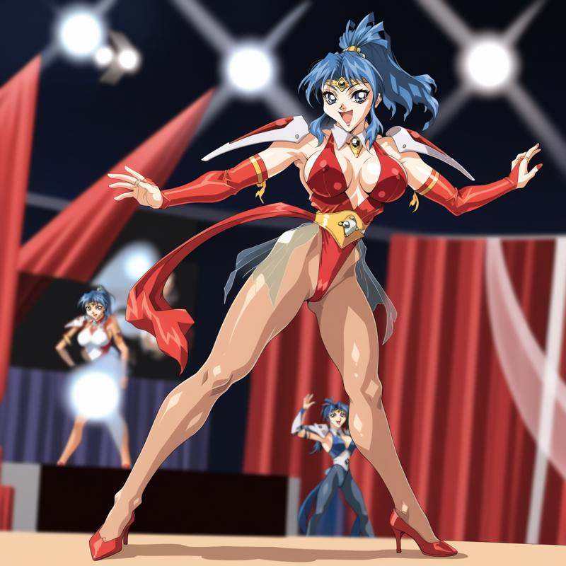 stage,  blurred background,  smile on Tensor.Art