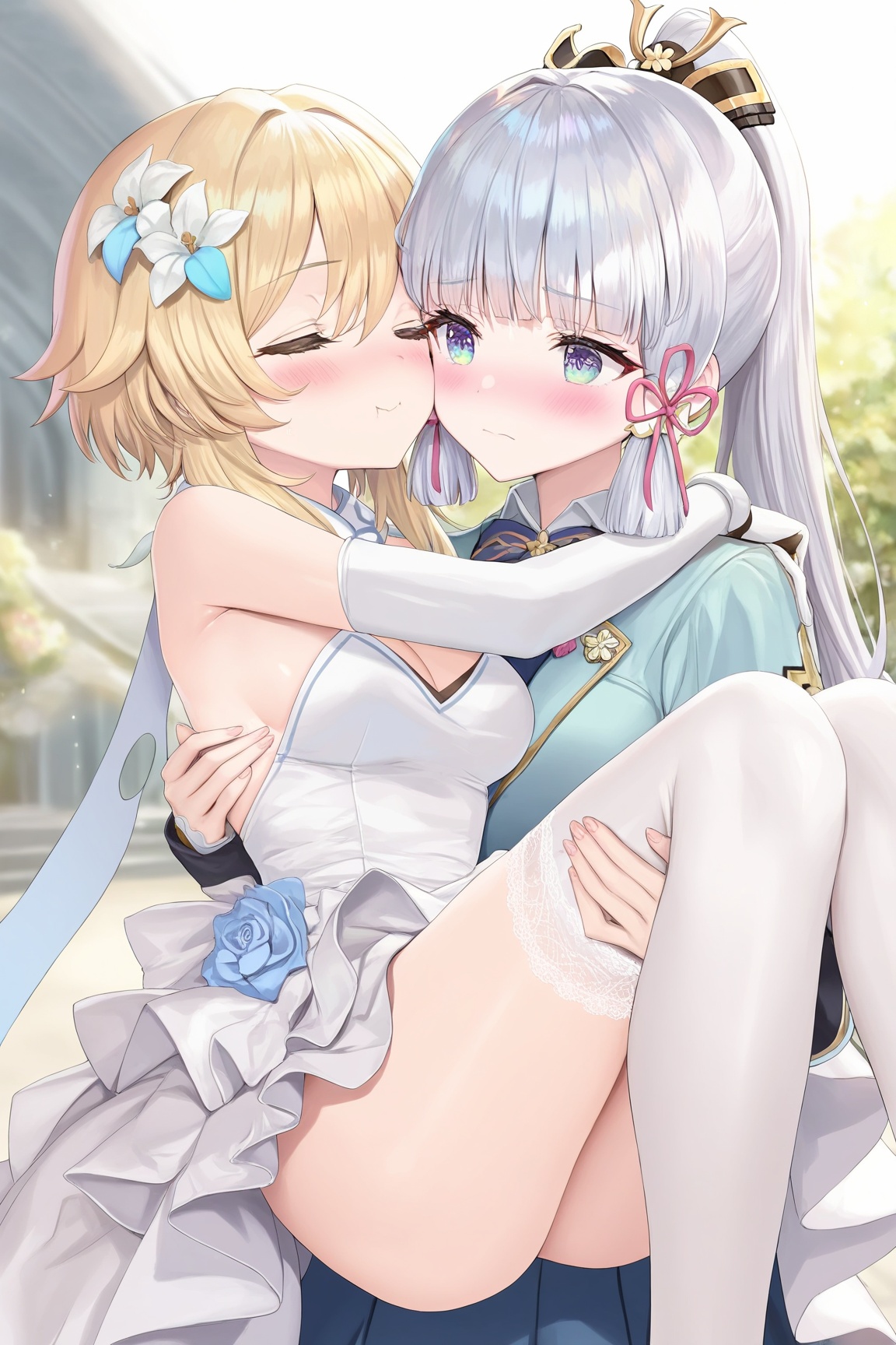2girls,  kamisato ayaka,  lumine (genshin impact) on Tensor.Art