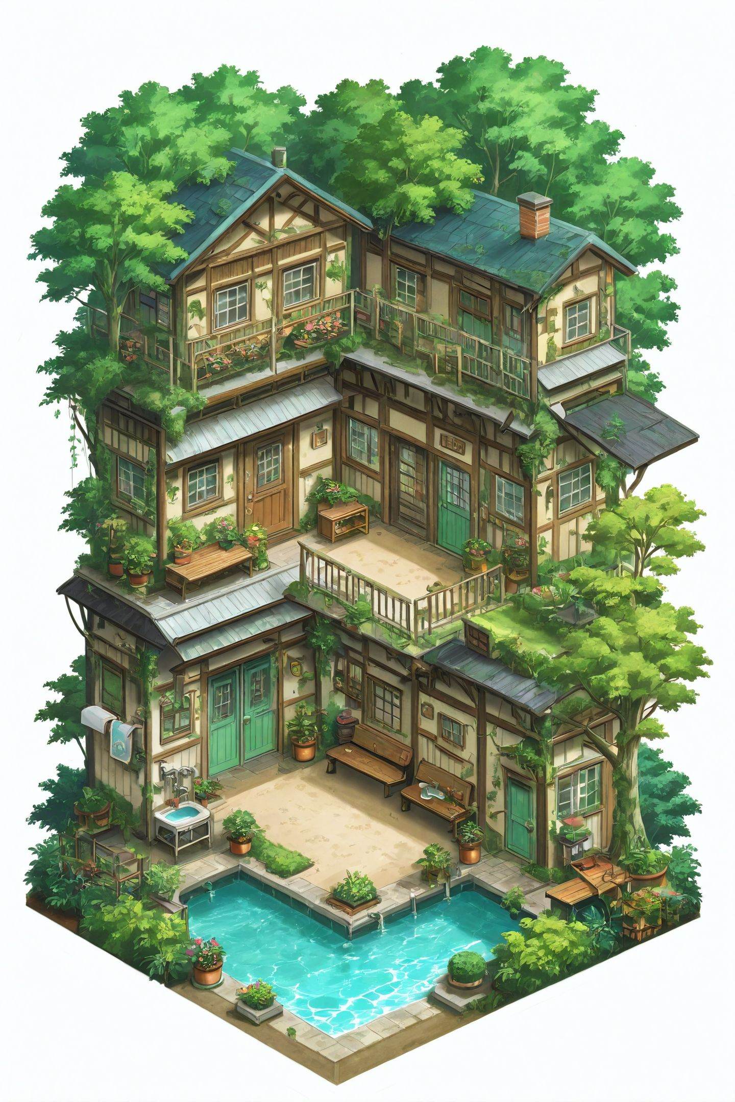 isometric,  stairs,  isometric on Tensor.Art