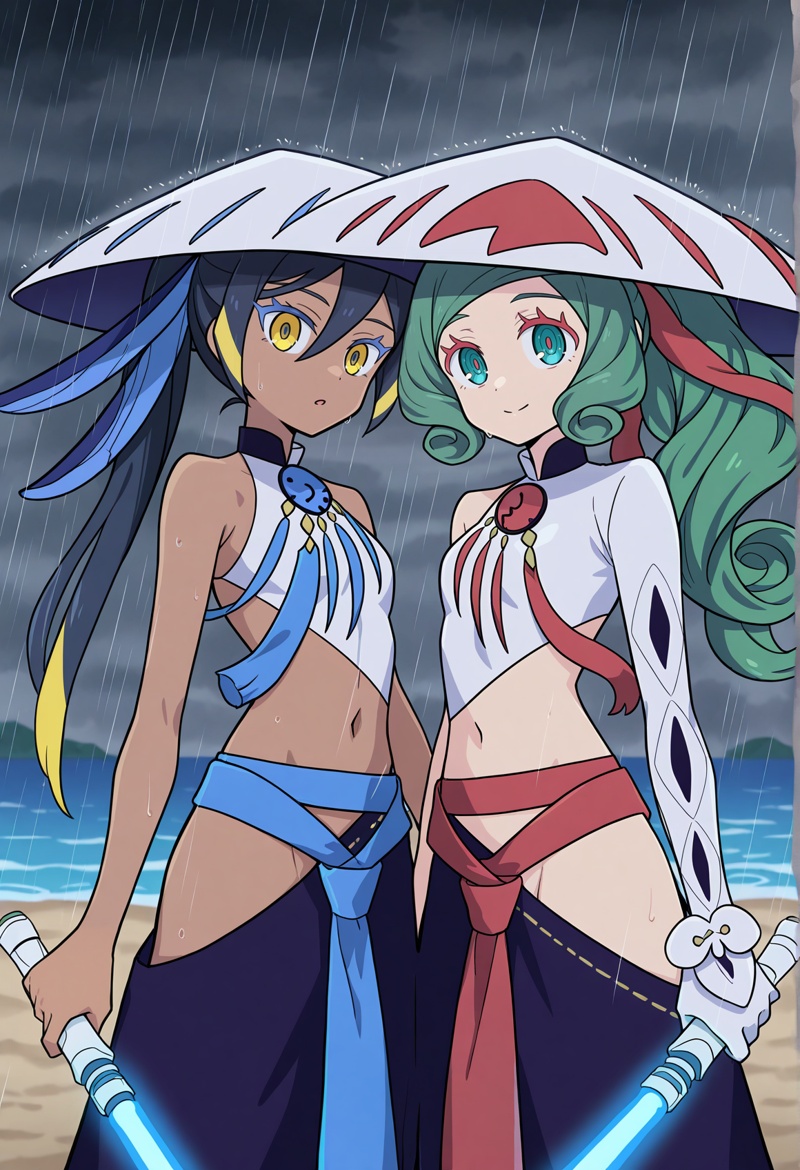anime coloring,  2girls,  take your pick on Tensor.Art