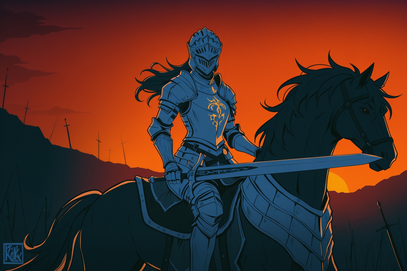 female knight,  blooded armor,  layered armor on Tensor.Art