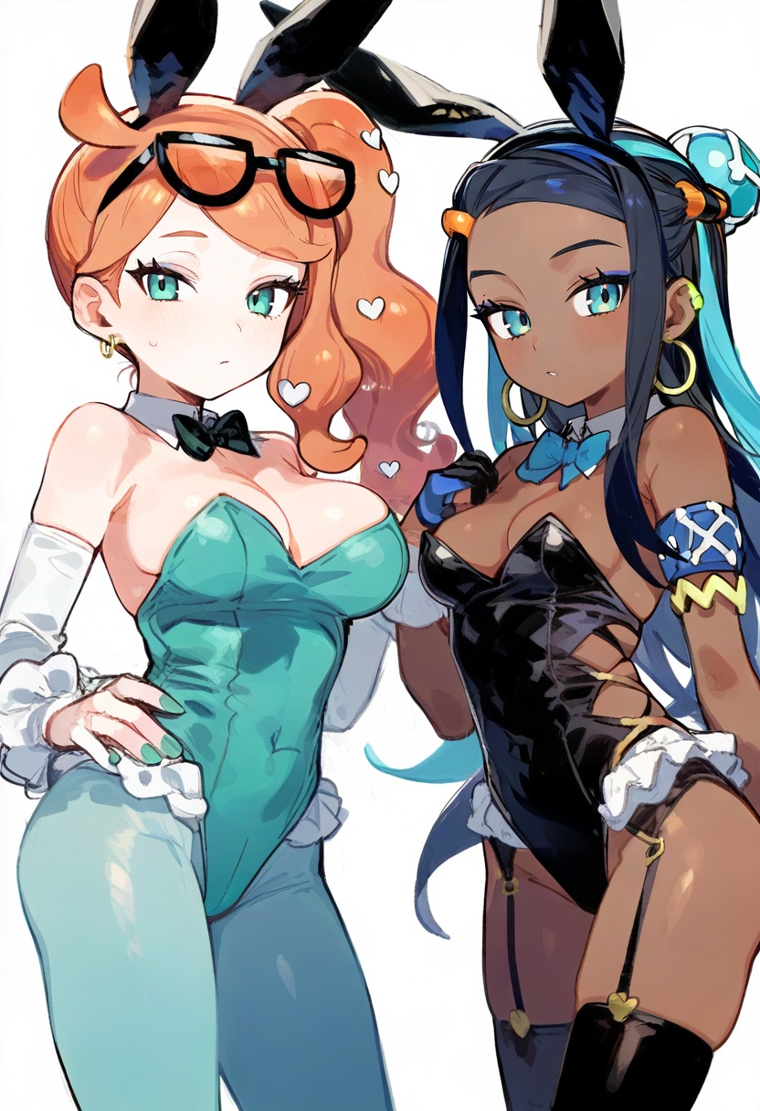 2girls,  multiple girls,  nessa \(pokemon\) on Tensor.Art