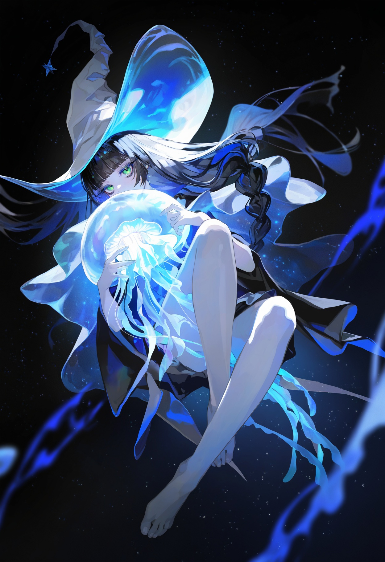 artist:[ruoganzhao|yoneyama mai|fuzichoco|diyokama|lack|lam \(ramdayo\)]bioluminescence,  1girl,  hat on Tensor.Art