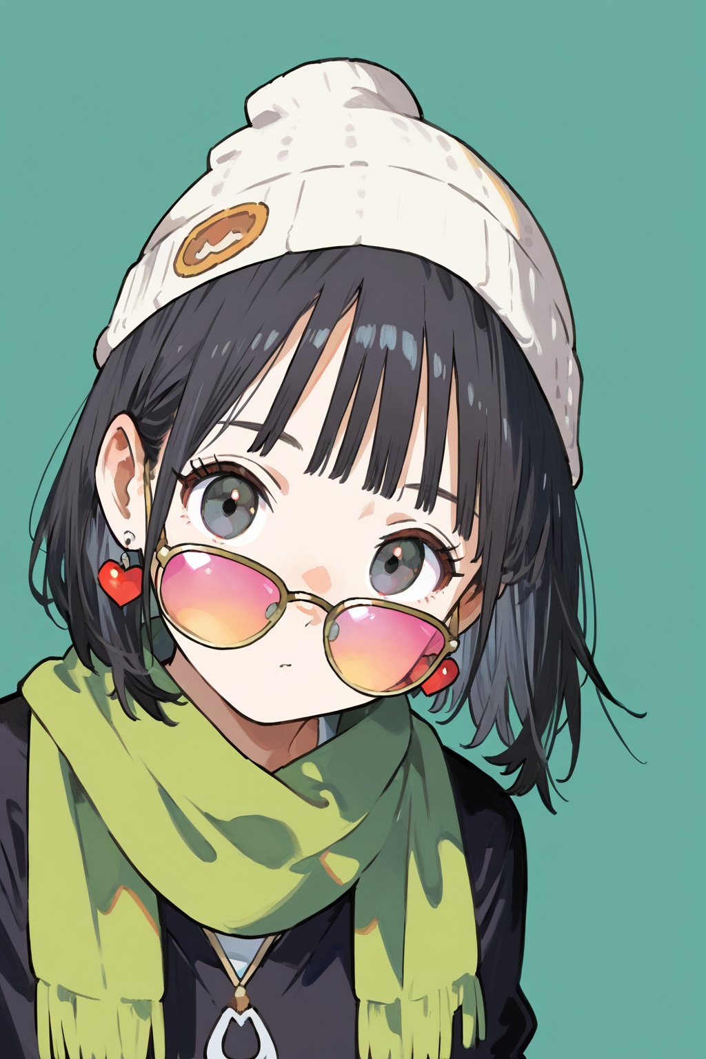 1girl,  black hair,  jewelry on Tensor.Art