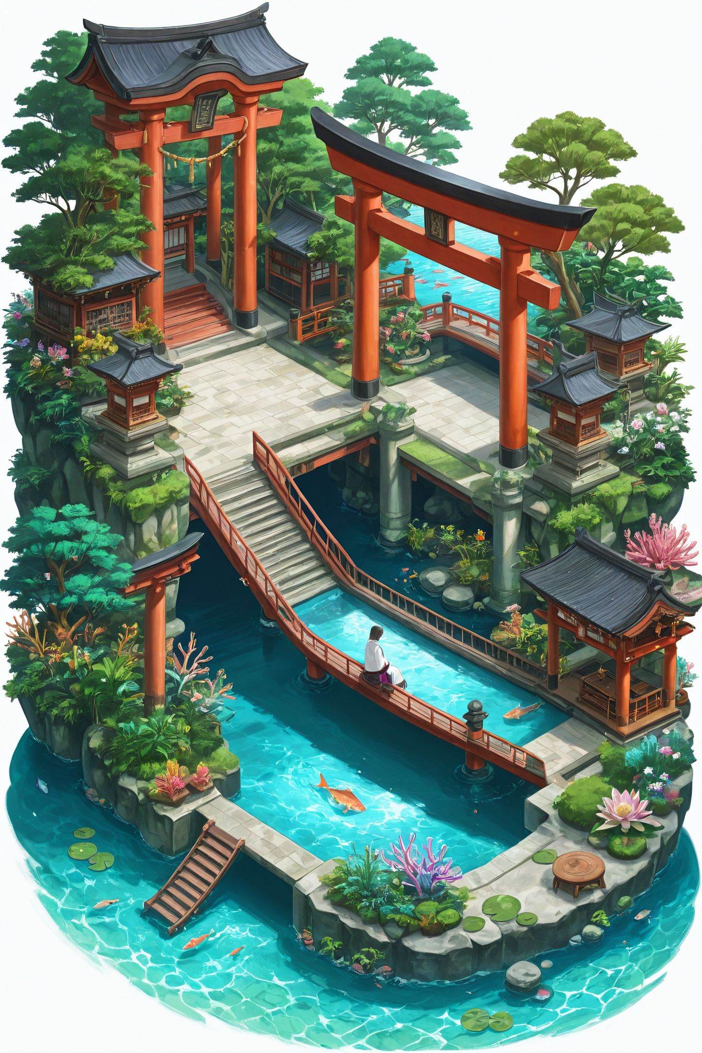 isometric,  bridge,  scenery on Tensor.Art