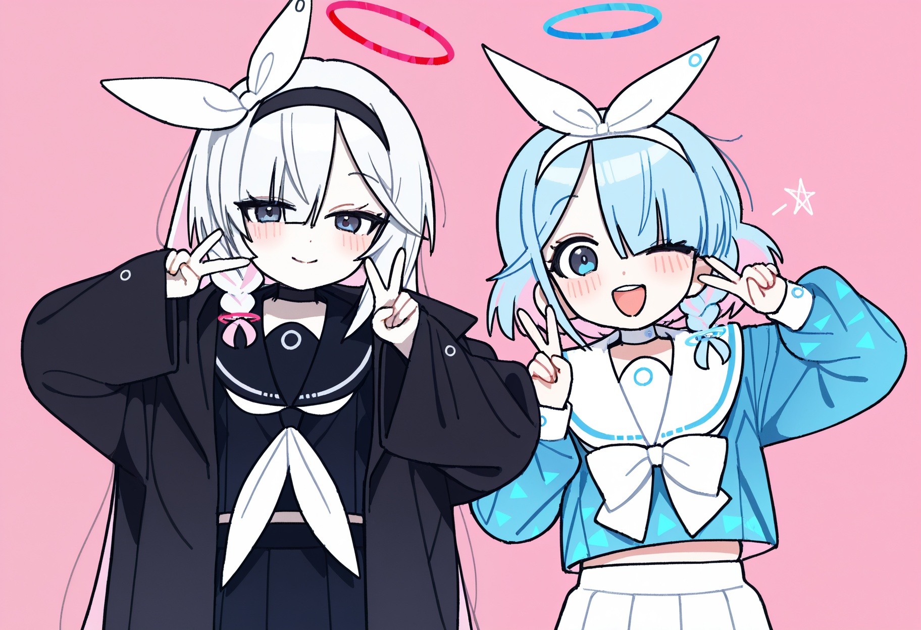 arona \(blue archive\),  plana \(blue archive\),  long hair on Tensor.Art
