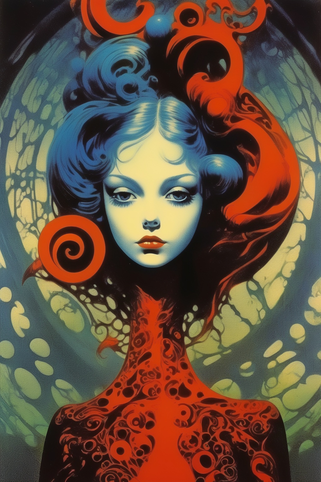 Philippe Druillet Style - a beautiful young girl in the style of Philippe Druillet on Tensor.Art