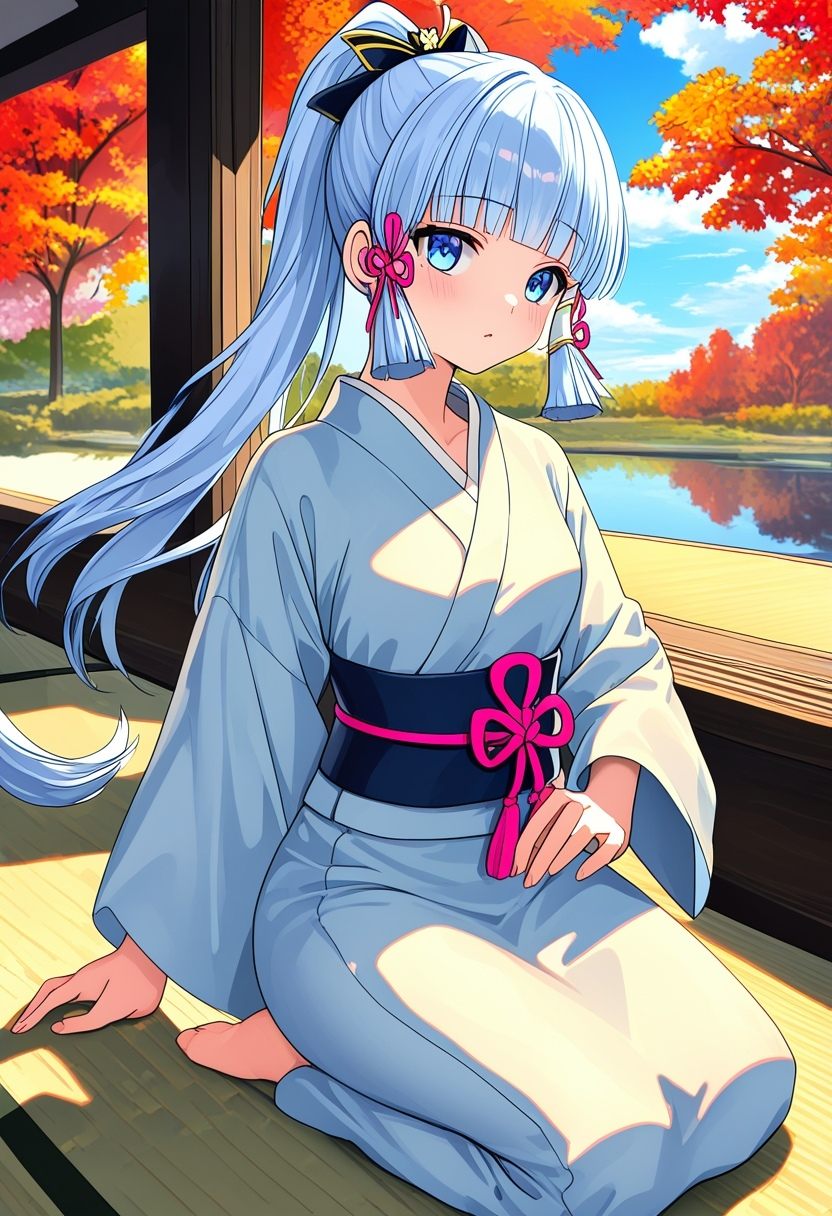 1girl,  kamisato ayaka,  alternate costume on Tensor.Art