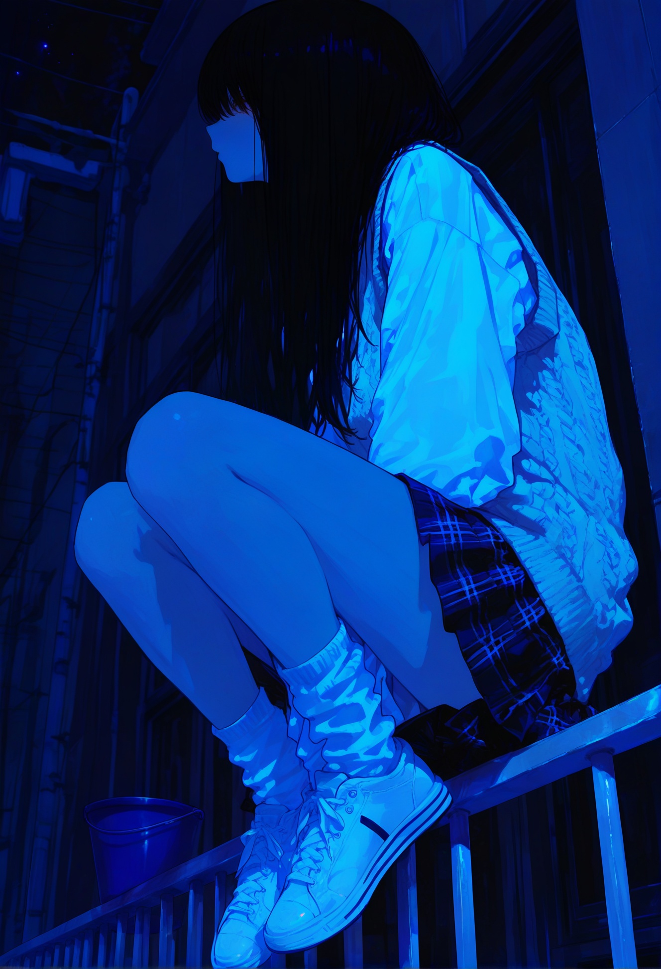 748cmstyle,  1girl,  blue theme on Tensor.Art