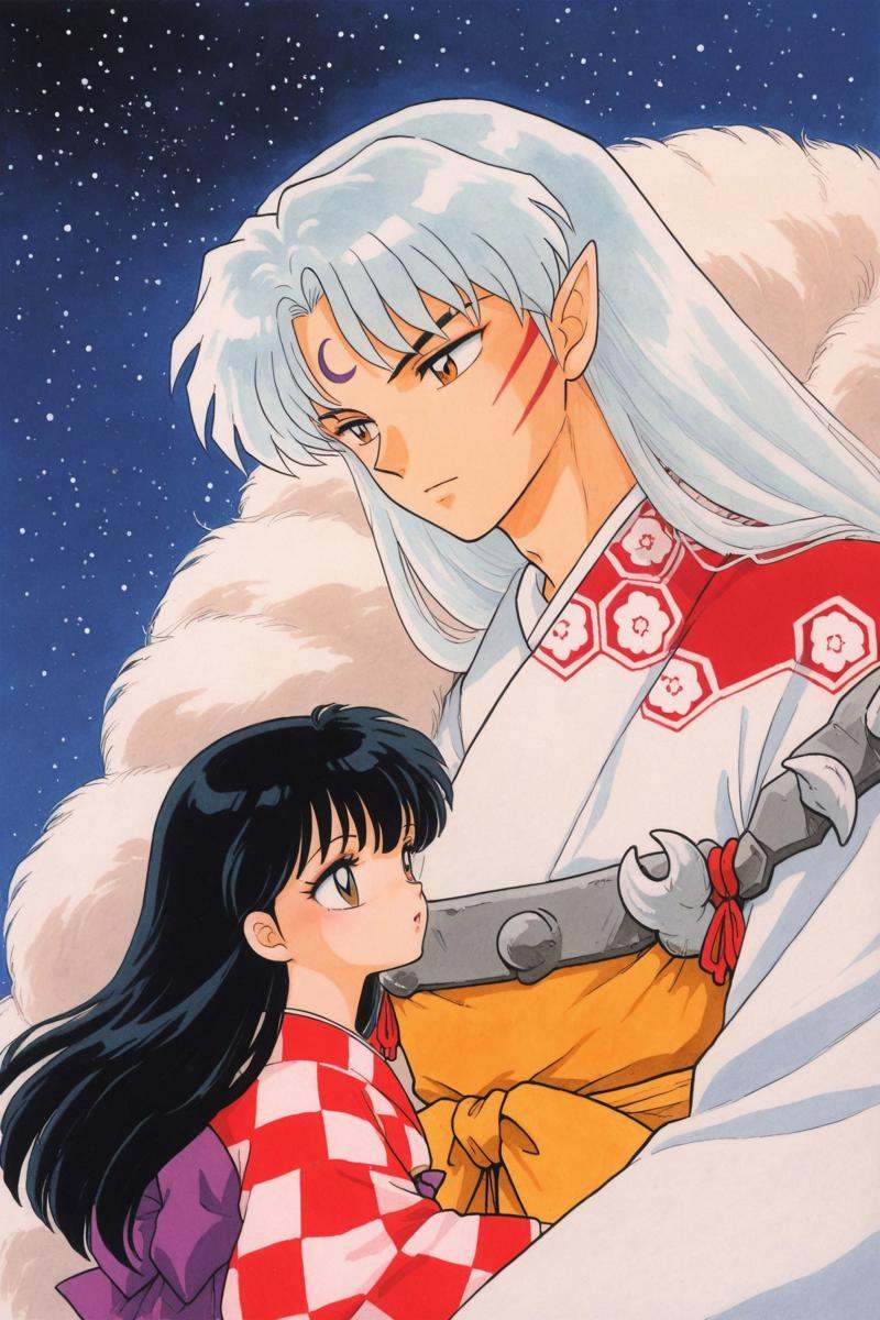 Sesshoumaru,  pointy ears,  japanese clothes on Tensor.Art