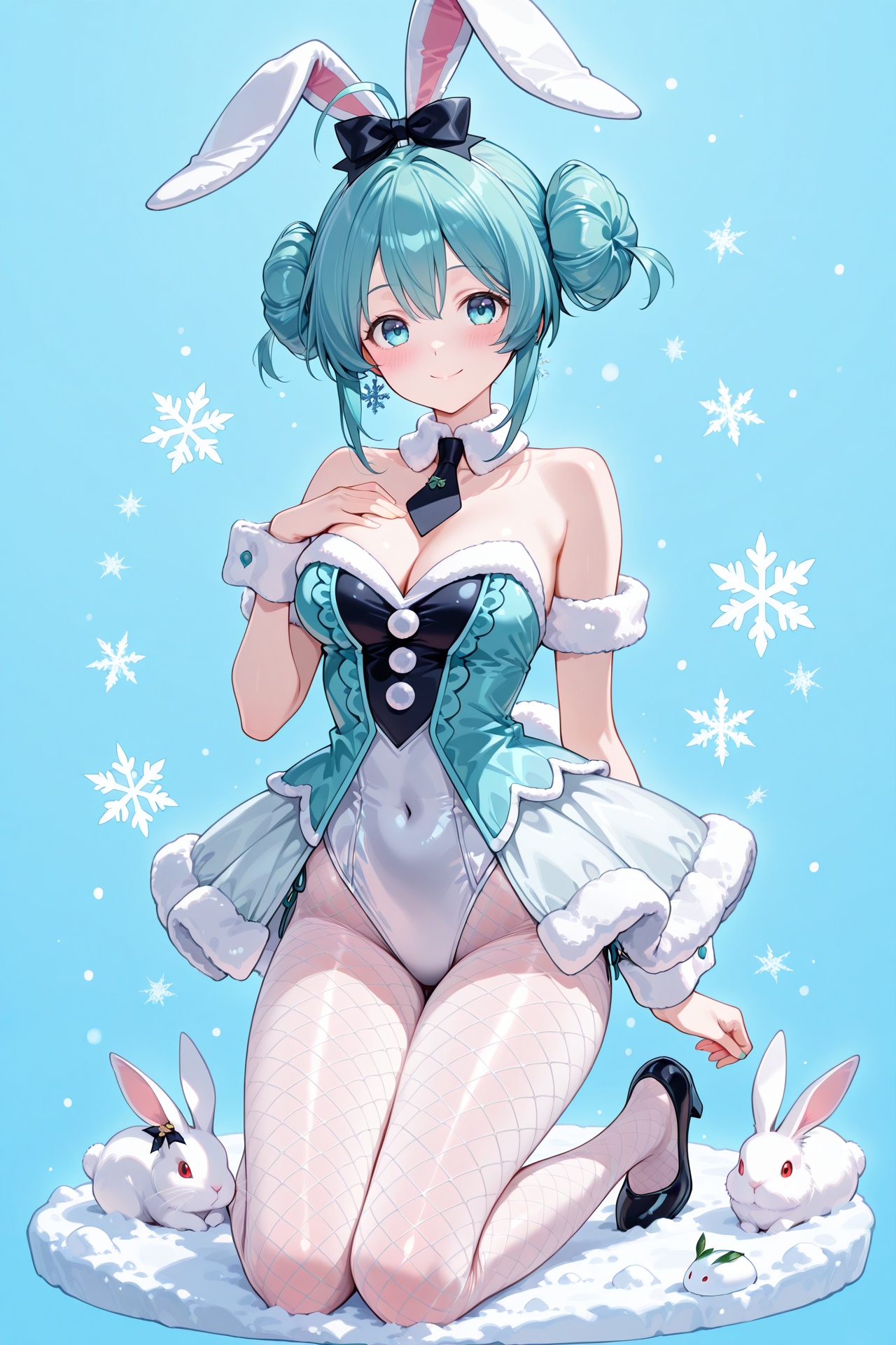 1girl,  bicute bunnies miku,  hatsune miku on Tensor.Art
