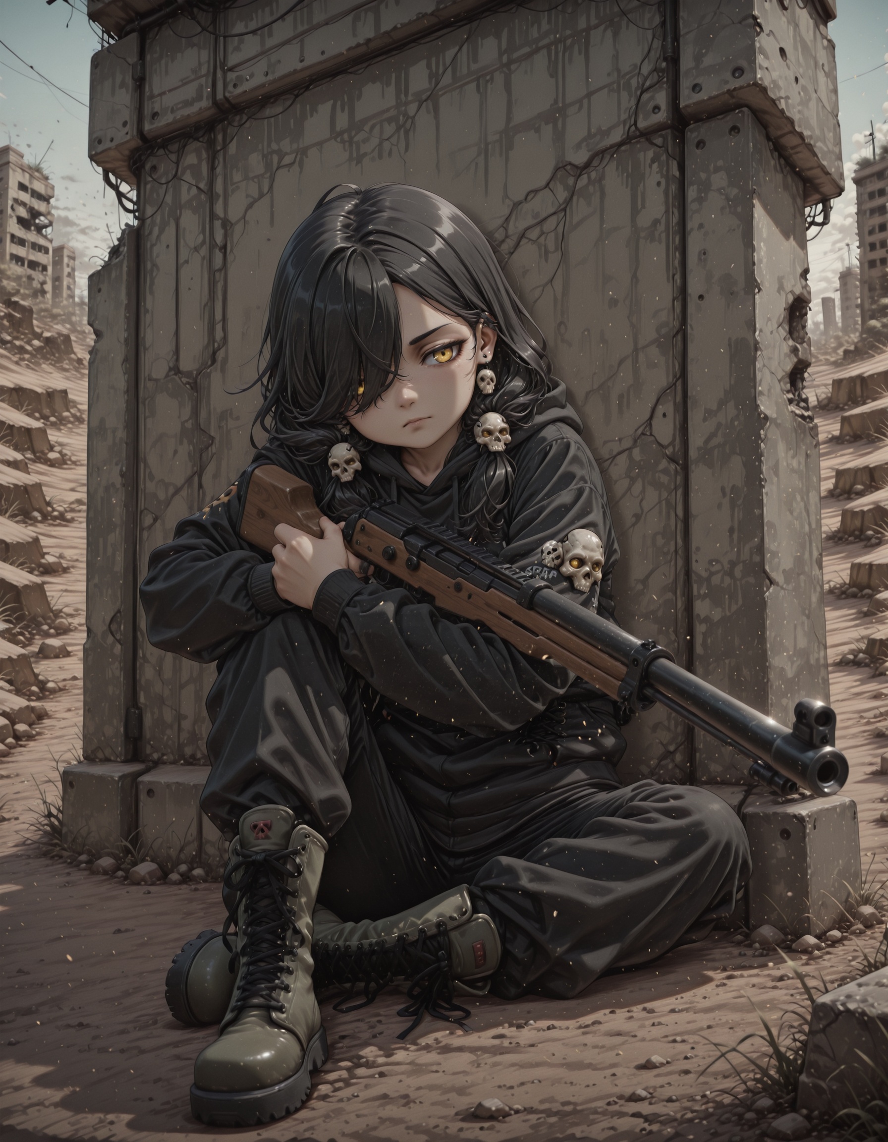 s4m_sp4rt4n,  1girl,  hair over one eye on Tensor.Art