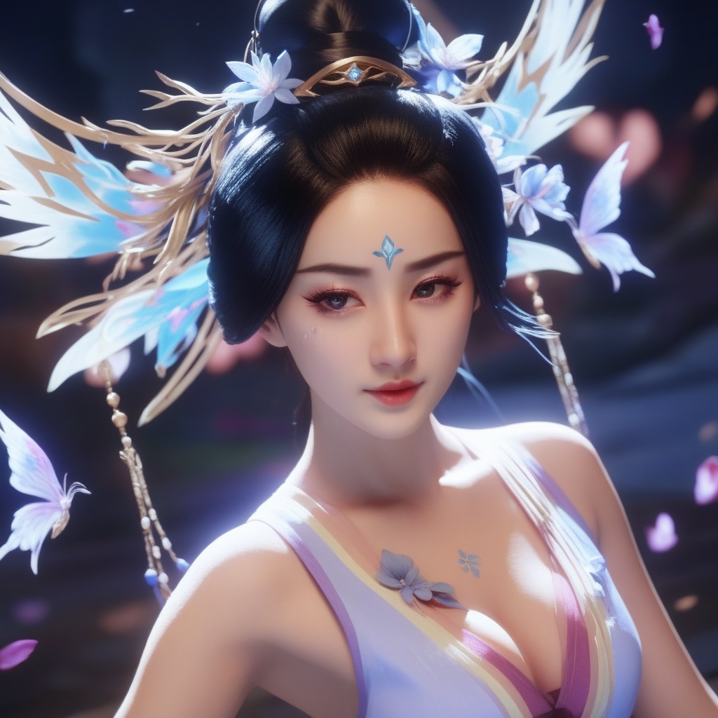 <lora:831-DA-XL-国风E:0.8>, (,1girl, ,best quality, ),,  ,ultra realistic 8k cg,, ,masterpiece, (( , )),, , , spirit blossom \(league of legends\),   ,   (cleavage),,  (), ,,