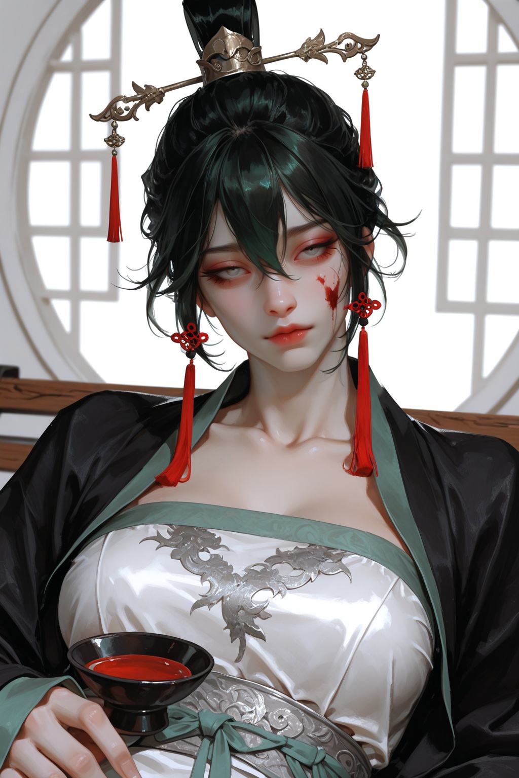 ((upper body,  white background,  (front view on Tensor.Art