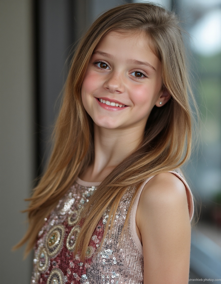 girl,  wearing Sequin dress on Tensor.Art