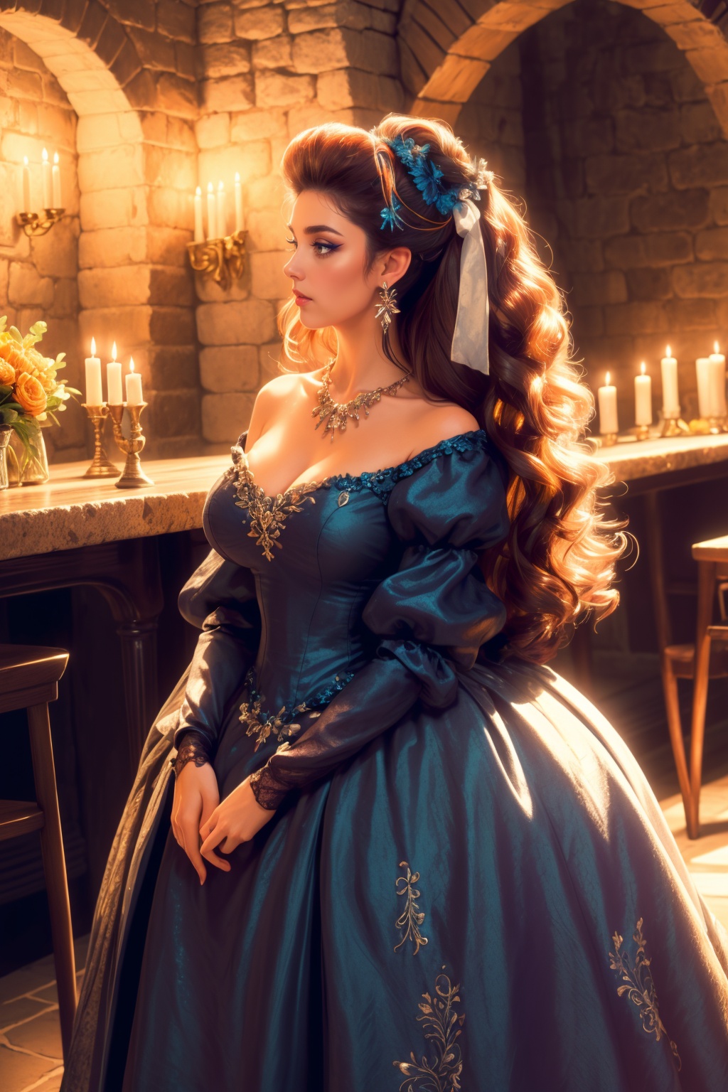 ***** beautiful tall woman,  (dark hair,  honey hair on Tensor.Art