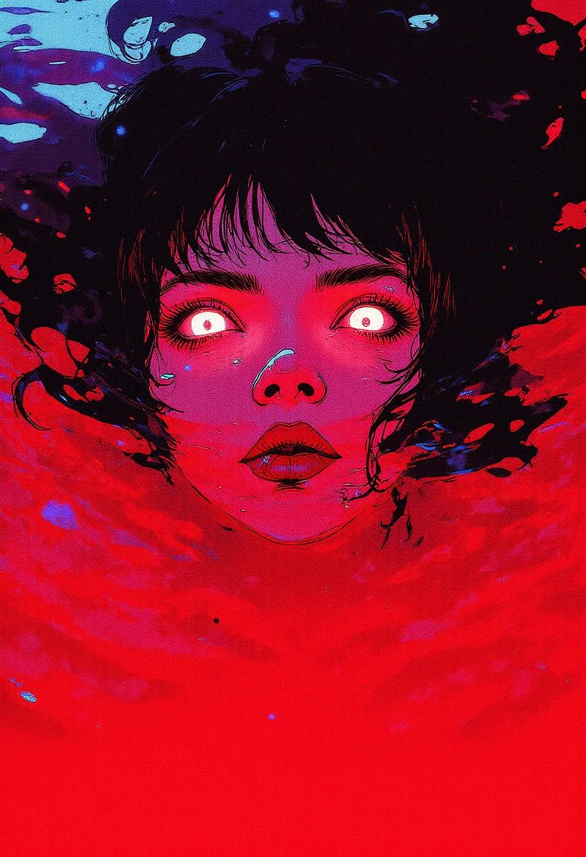 Kenva,  Synthwave Cyberpunk Anime — Halftone Neo-Noir Illustration,  kenva style on Tensor.Art