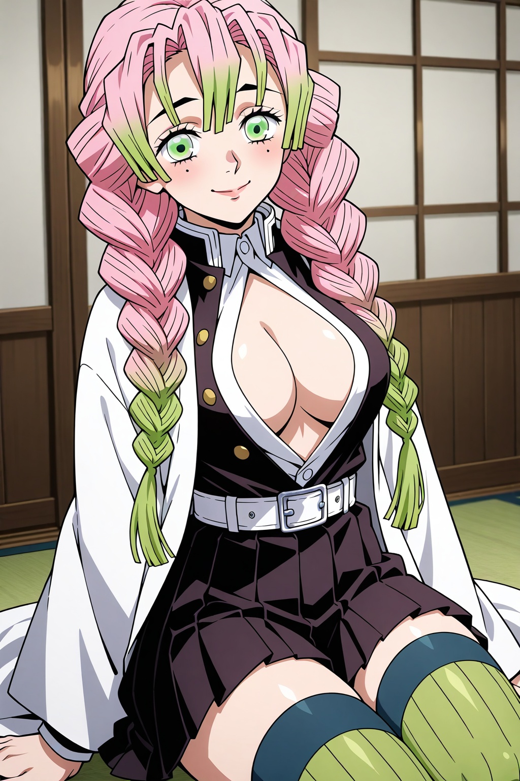 1girl,  demon_slayer_uniform,  kanroji_mitsuri on Tensor.Art