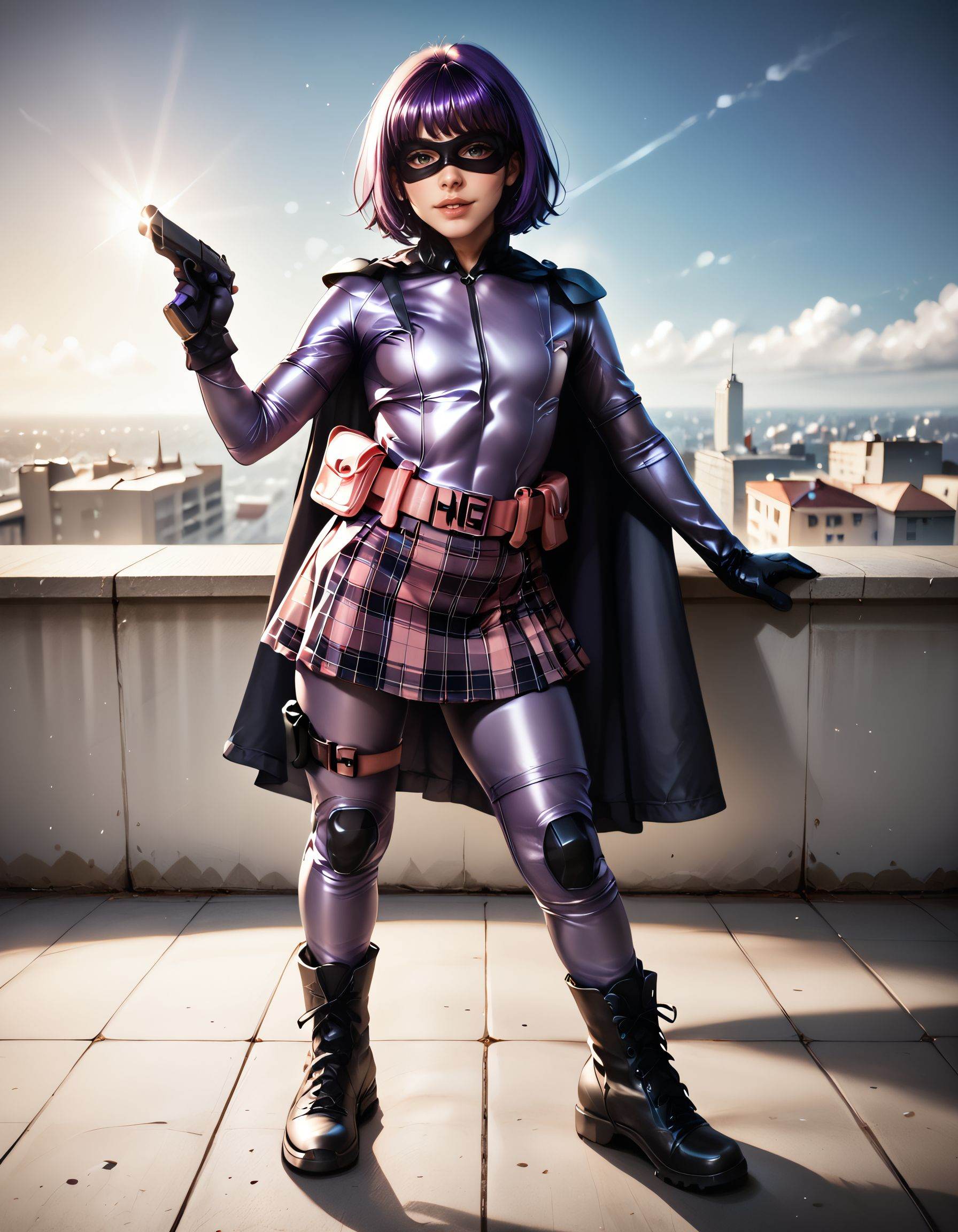 hitgirlcosplayA girl,  posing with a superheroic pose,  dynamic posture on Tensor.Art