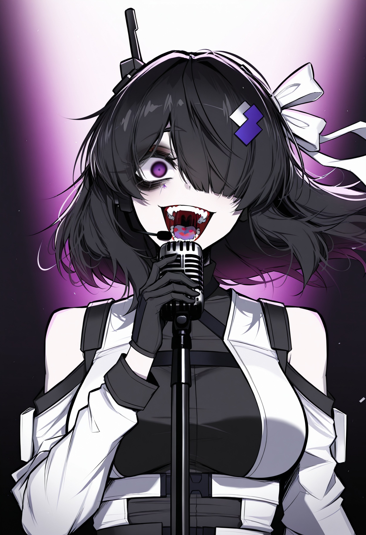 solo,  1girl,  black hair on Tensor.Art