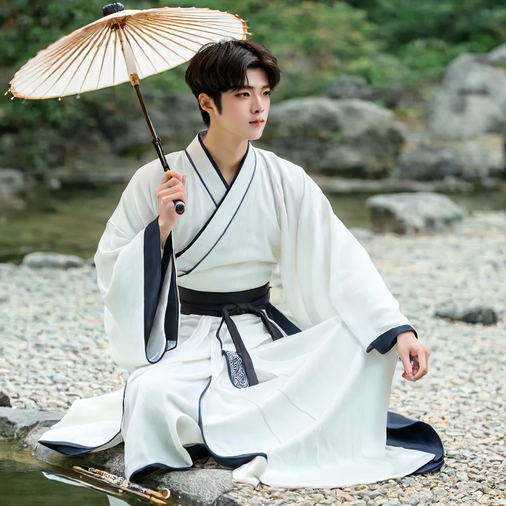white,  hanfu,  greek model on Tensor.Art