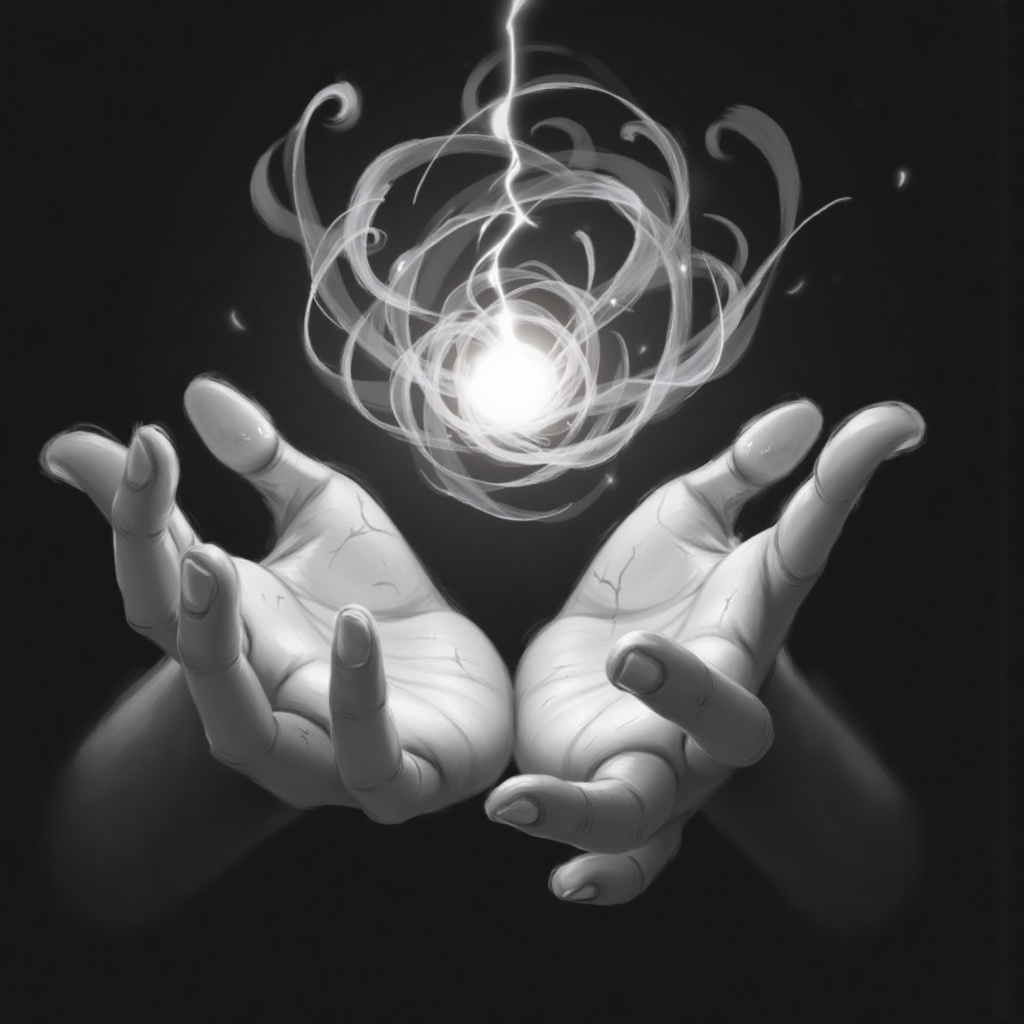 foreshortening hands open hand outstretched hand solo veins This digital drawing rendered in a highly detailed semi-realis...