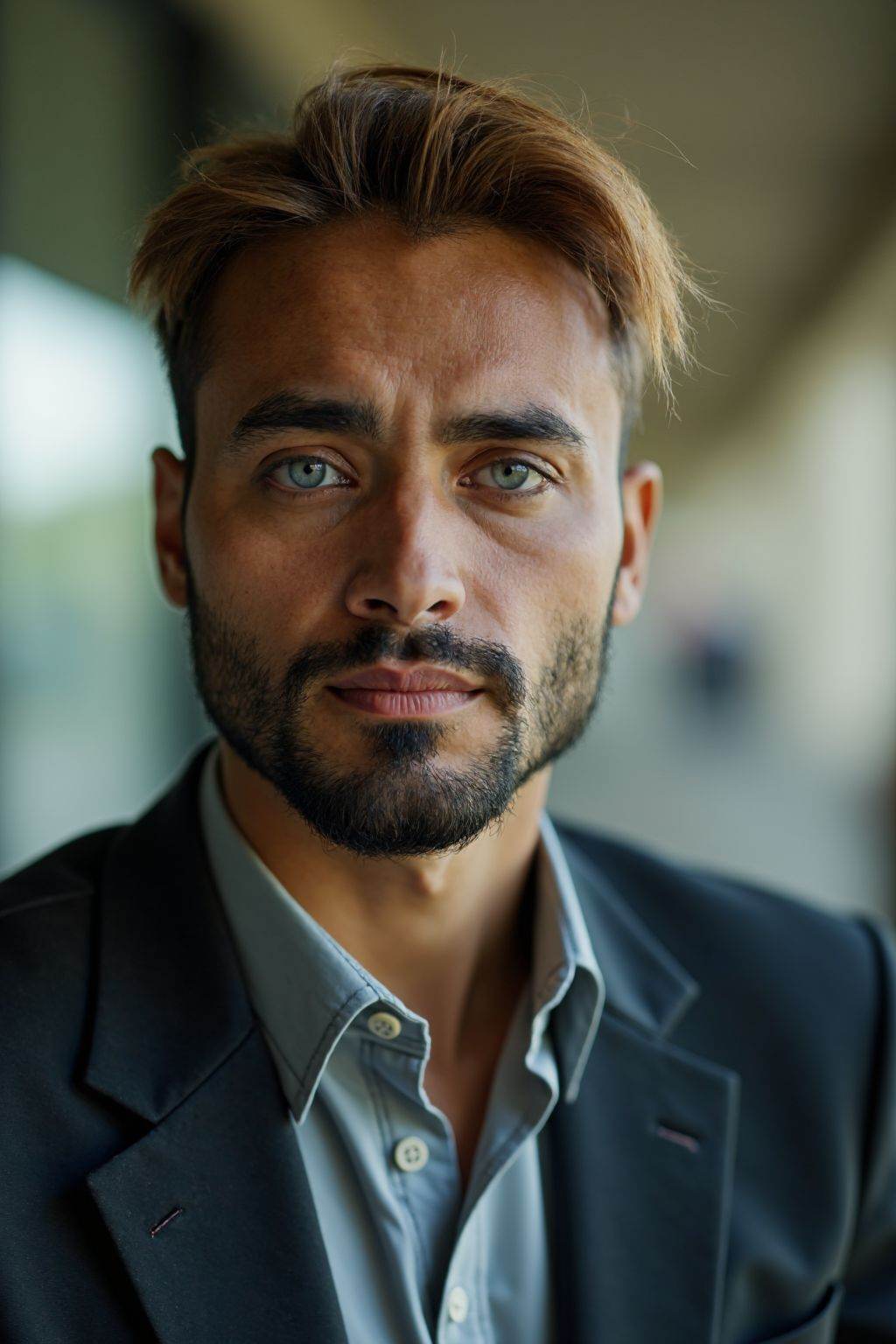HDR photo of cinematic film still Asian man,  beard,  collared shirt on Tensor.Art
