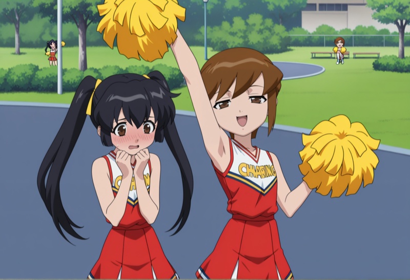 anime coloring,  2girls,  outdoors on Tensor.Art