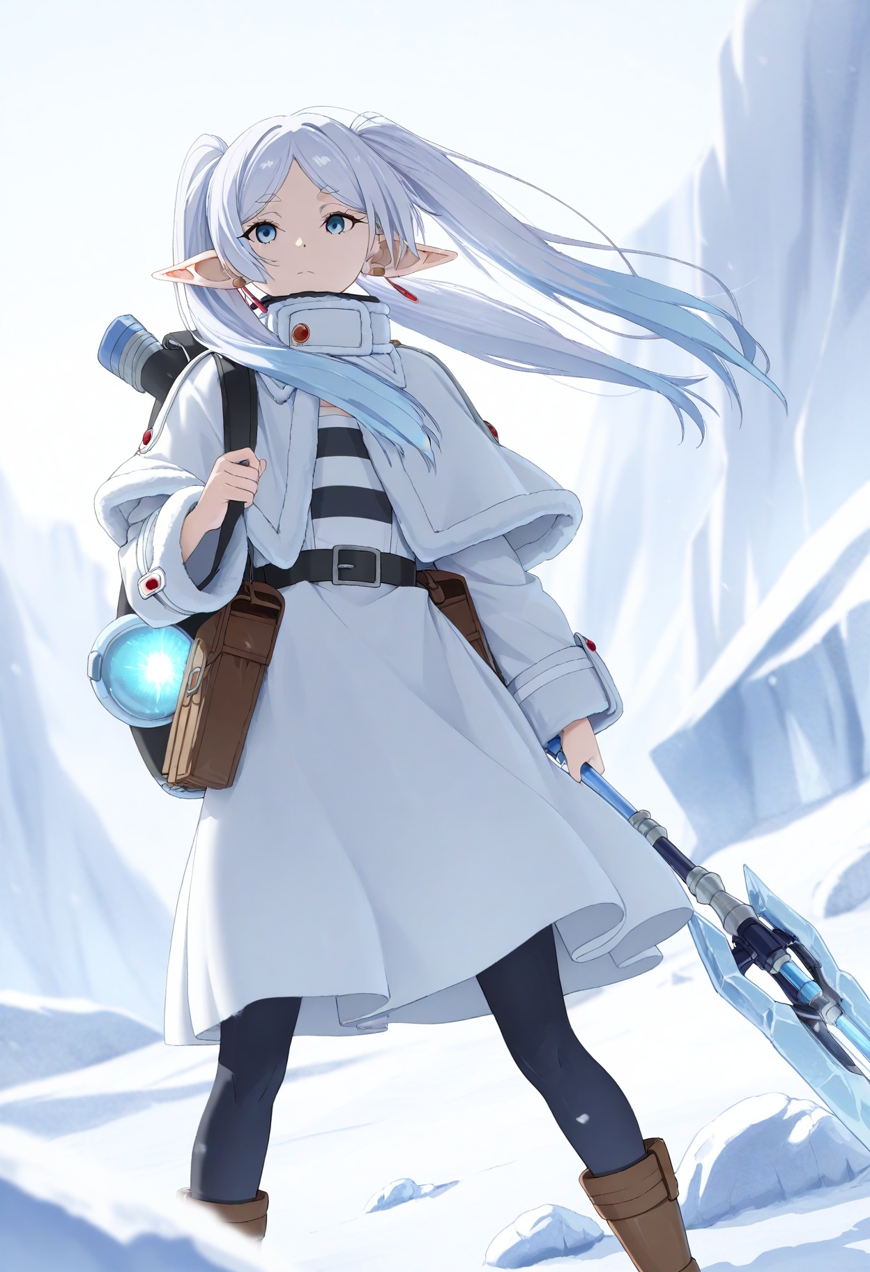 masterpiece,  frieren_parka_with_cryo_tubes,  plasma_railgun_weapon on Tensor.Art