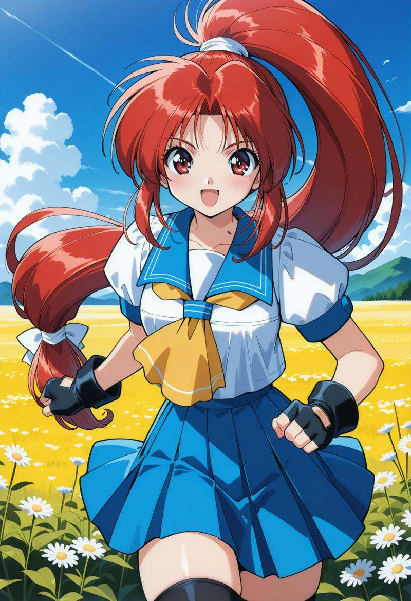 toyoda_karina,  red eyes,  red hair on Tensor.Art