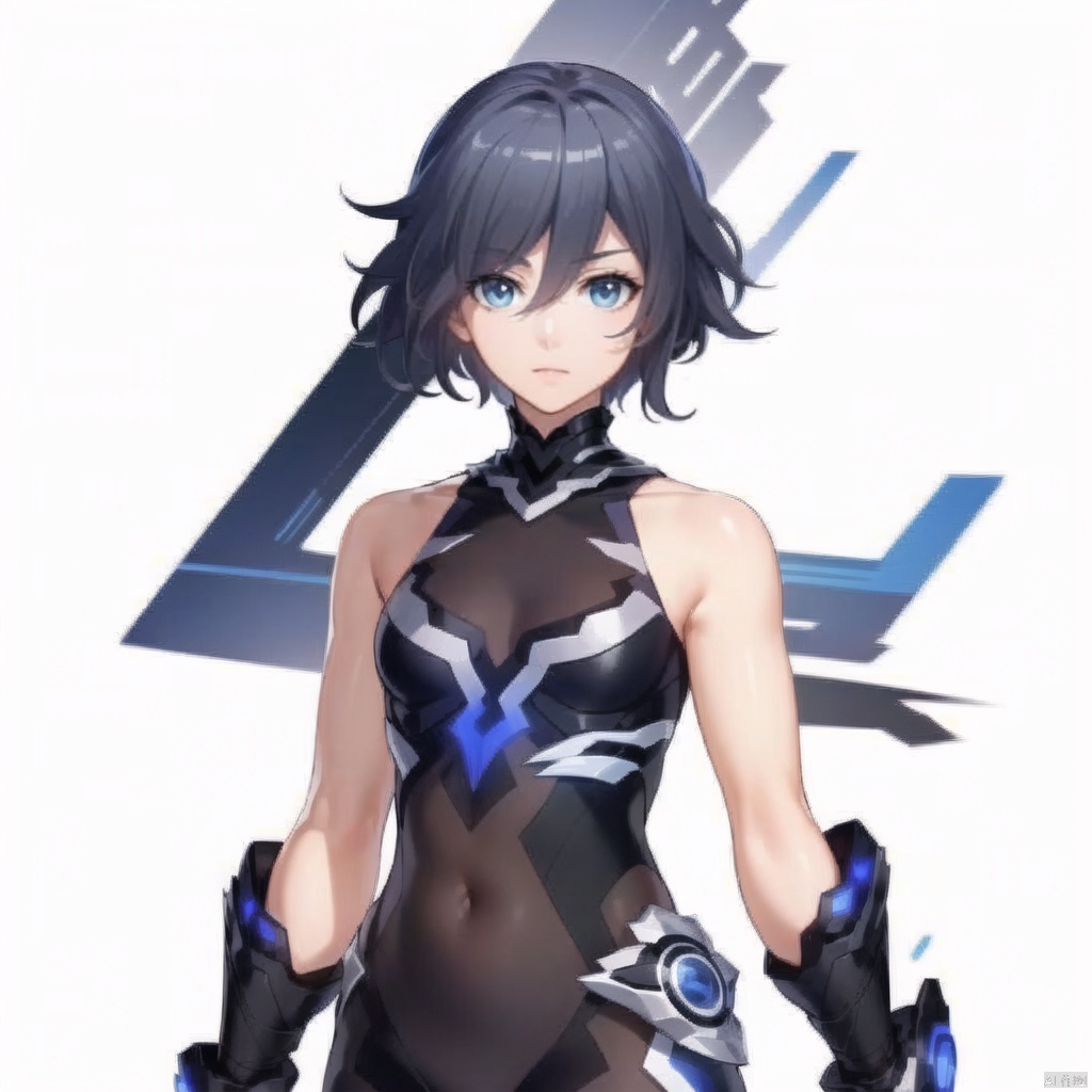 (white background:1.2),looking at viewer,(SOLO:1.4),outline,simple background,full_body,looking at viewer,,outline,
(((arms at side))), fu hua,fu hua, blue_eyes, hair_between_eyes