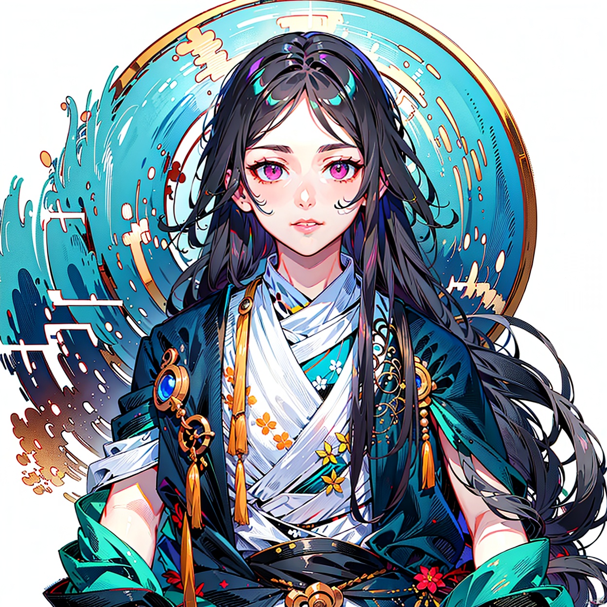  (masterpiece:1.3),(the best quality:1.2),(super fine illustrations:1.2),(Masterpiece),high quality,high detail,(white background:1.2),looking at viewer,(SOLO:1.4),outline,simple background, fu hua/fushengxianren