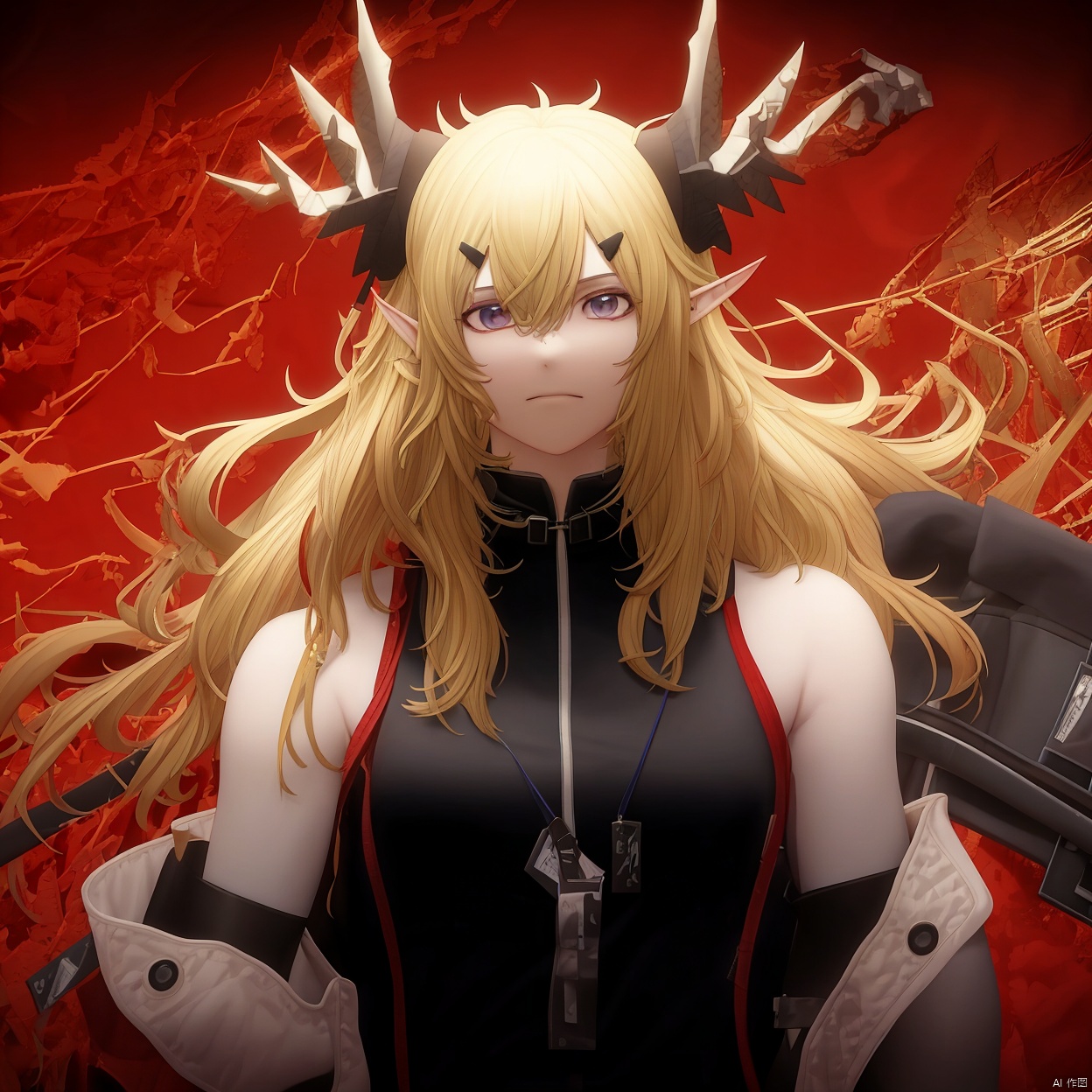 
off_shoulder,open_clothes,tail,pointy_ears,high_heel_boots,hair_ornament,hair_between_eyes,blonde_hair,bare_shoulders,animal_ears,transparent_background,full_body,1girl,long_hair,boots,solo,messy_hair