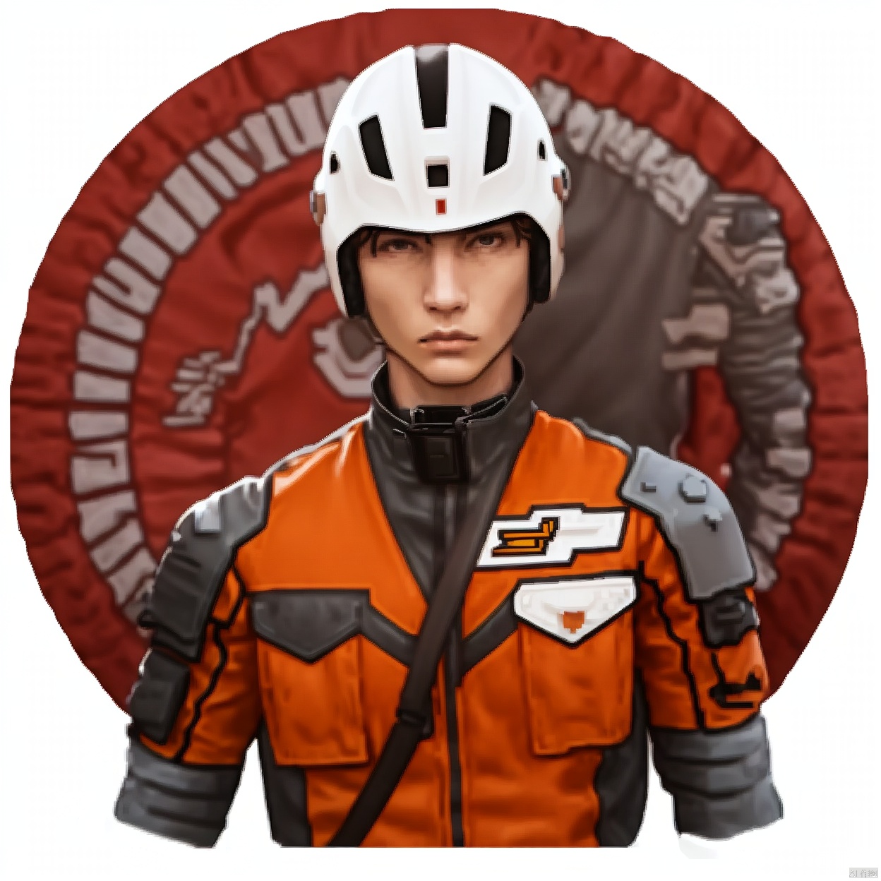 (white background:1.2),looking at viewer,(SOLO:1.4),outline,simple background,upper body, cowboy shot,looking at viewer,,outline,
(((arms at side))), 
collar, choker,belt,boots,emblem,military uniform,logo,pants,armor,uniform,bodysuit,choker,belt pouch, jacket, collar, helmet, gloves, fingerless gloves, belt, logo,, belt, 
