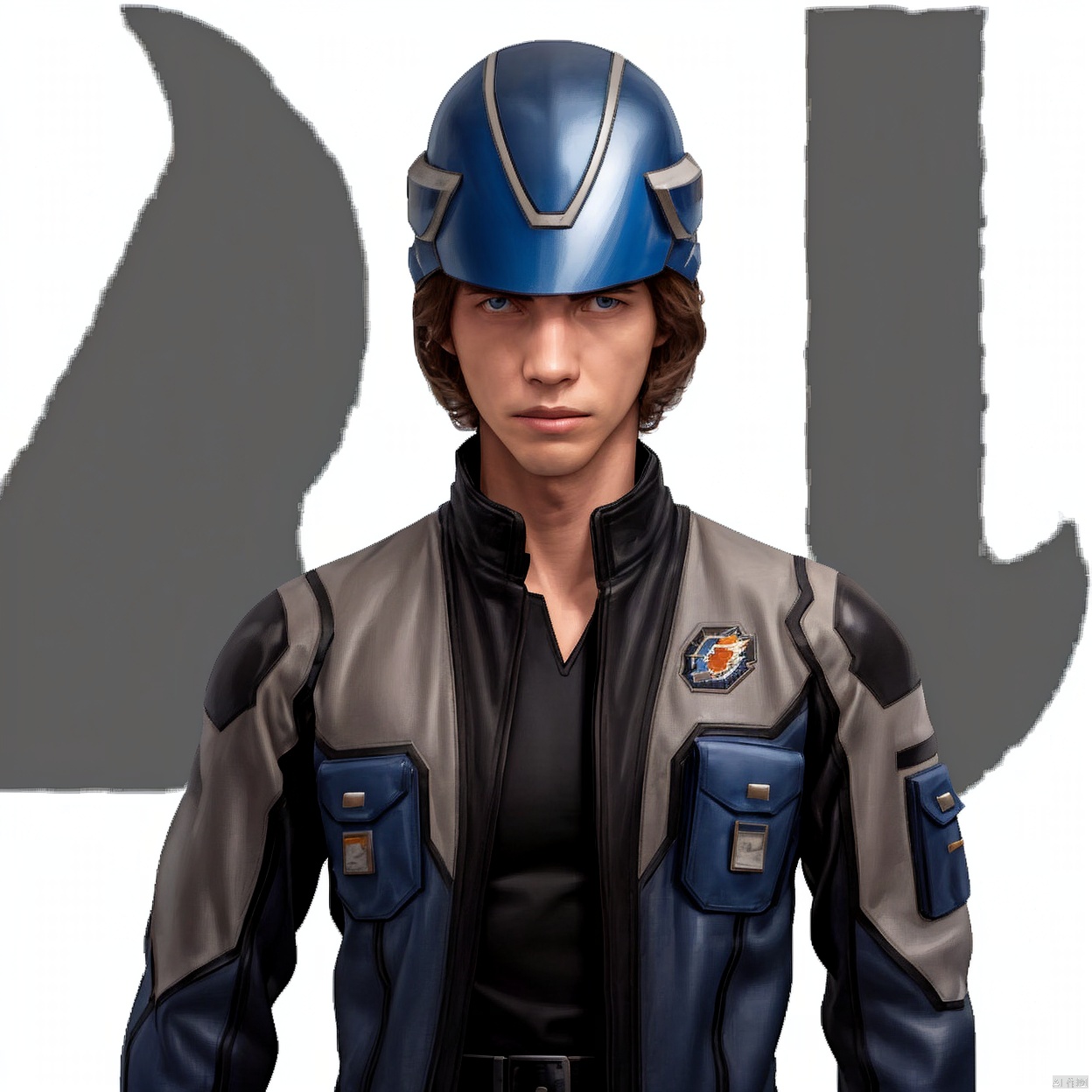 (white background:1.2),looking at viewer,(SOLO:1.4),outline,simple background,upper body, cowboy shot,looking at viewer,,outline,
(((arms at side))), 
collar, choker,belt,boots,emblem,military uniform,logo,pants,armor,uniform,bodysuit,choker,belt pouch, jacket, collar, helmet, gloves, fingerless gloves, belt, logo,1boy, belt, 
