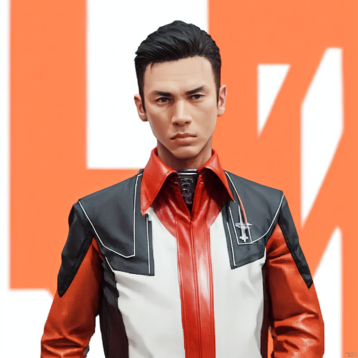 (white background:1.2),looking at viewer,(SOLO:1.4),outline,simple background,upper body, cowboy shot,looking at viewer,,outline,
(((arms at side))), 
collar, choker,belt,boots,emblem,military uniform,logo,pants,armor,uniform,bodysuit,choker,belt pouch, jacket, collar, helmet, gloves, fingerless gloves, belt, logo,1boy, belt, 
