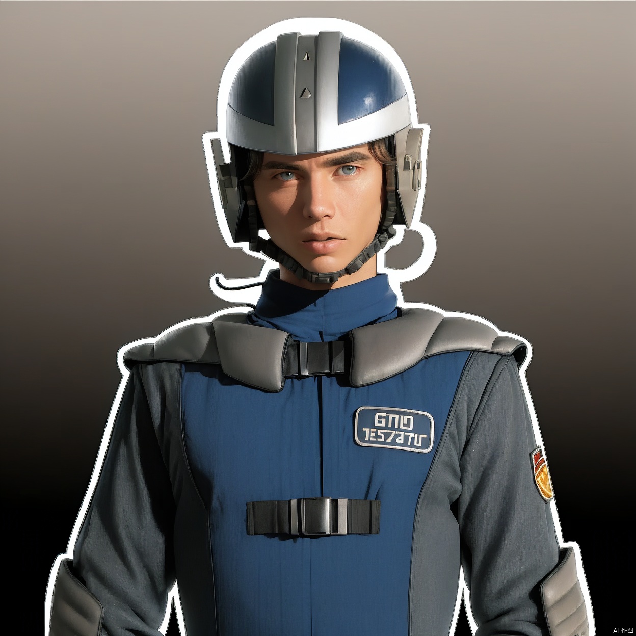 (white background:1.2),looking at viewer,(SOLO:1.4),outline,simple background,upper body, cowboy shot,looking at viewer,,outline,
(((arms at side))), 
collar, choker,belt,boots,emblem,military uniform,logo,pants,armor,uniform,bodysuit,choker,belt pouch, jacket, collar, helmet, gloves, fingerless gloves, belt, logo,, belt, 
