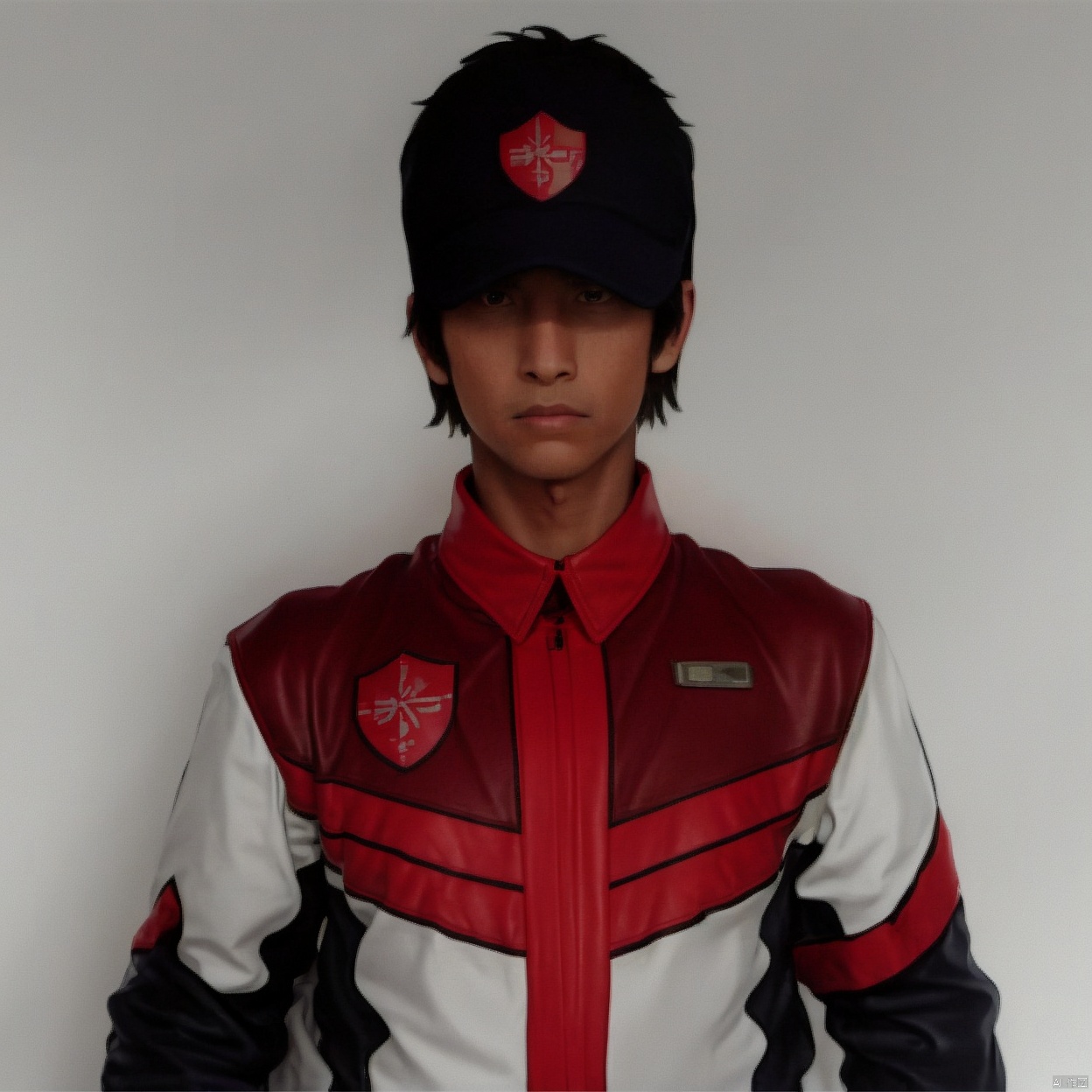 (white background:1.2),looking at viewer,(SOLO:1.4),outline,simple background,upper body, cowboy shot,looking at viewer,,outline,
(((arms at side))), 
collar, choker,belt,boots,emblem,military uniform,logo,pants,armor,uniform,bodysuit,choker,belt pouch, jacket, collar, helmet, gloves, fingerless gloves, belt, logo,1boy, belt