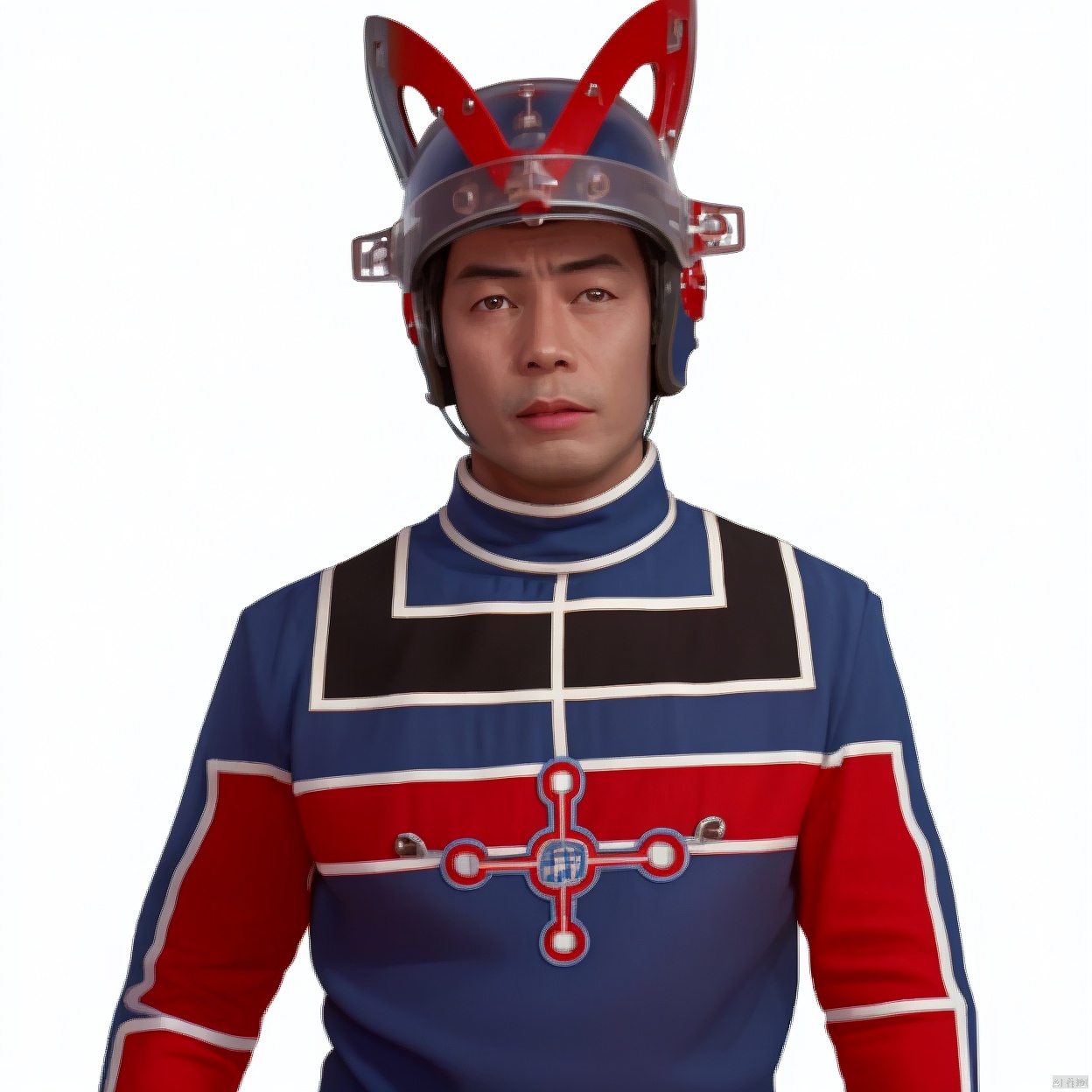 (white background:1.2),looking at viewer,(SOLO:1.4),outline,simple background,upper body, cowboy shot,looking at viewer,,outline,
(((arms at side))), 
collar, choker,belt,boots,emblem,military uniform,logo,pants,armor,uniform,bodysuit,choker,belt pouch, jacket, collar, helmet, gloves, fingerless gloves, belt, logo,1boy, belt