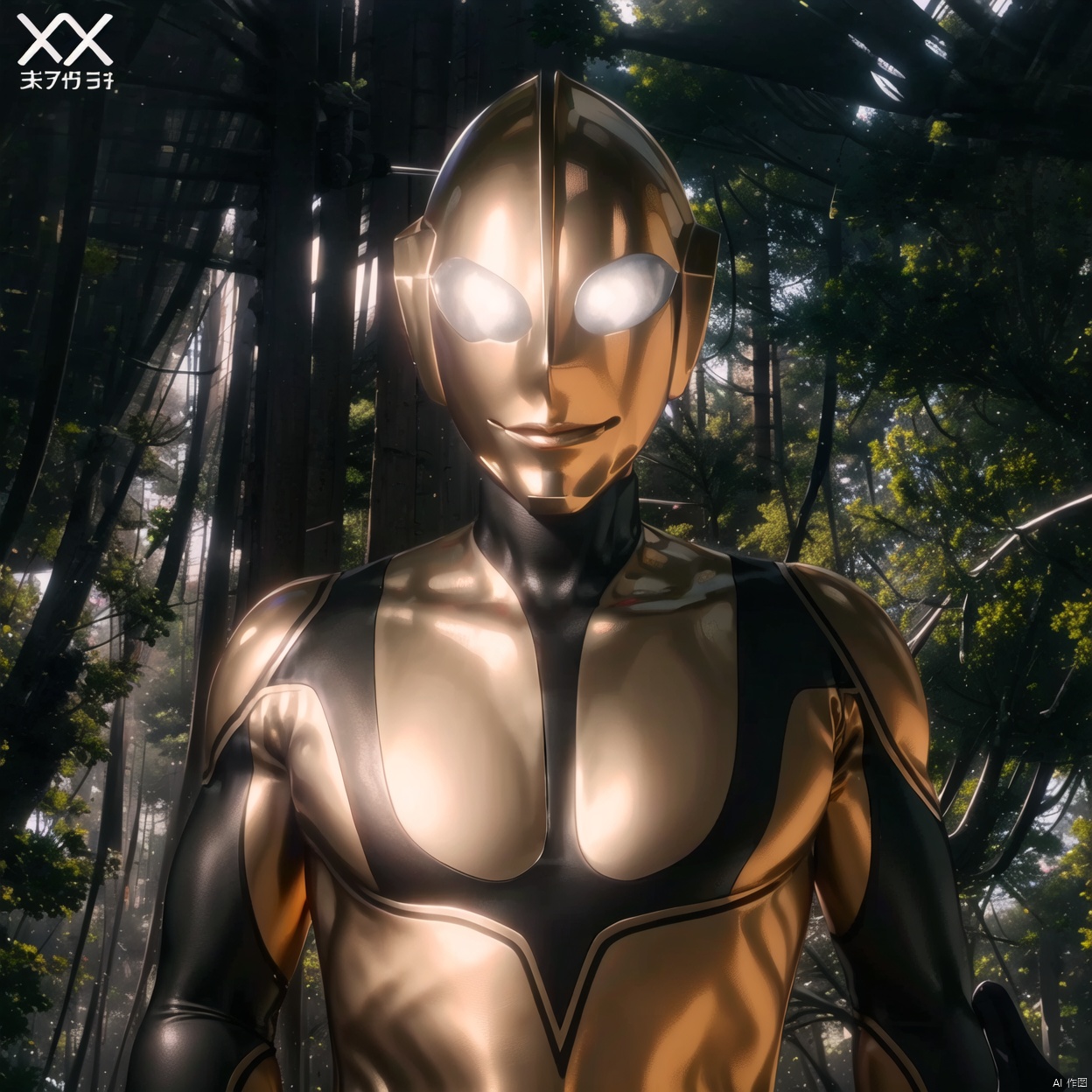 gold bodysuit,gold gloves,legwear,gloves,boots,logo,cover,mask,plugsuit,bodysuit,black pattern on body,gold tight-fitting,gold footwear,helmet,leather suit,ultraman,latex