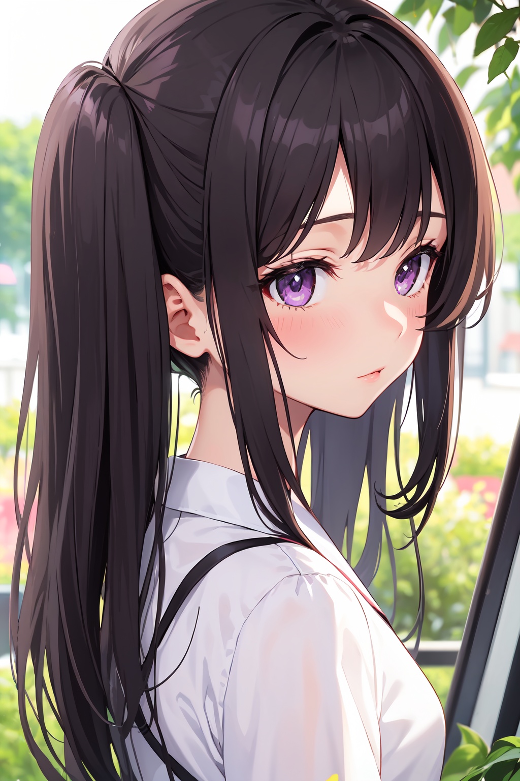 it's a woman with long hair dressed in a school uniform is pictured,  1girl,  solo on Tensor.Art