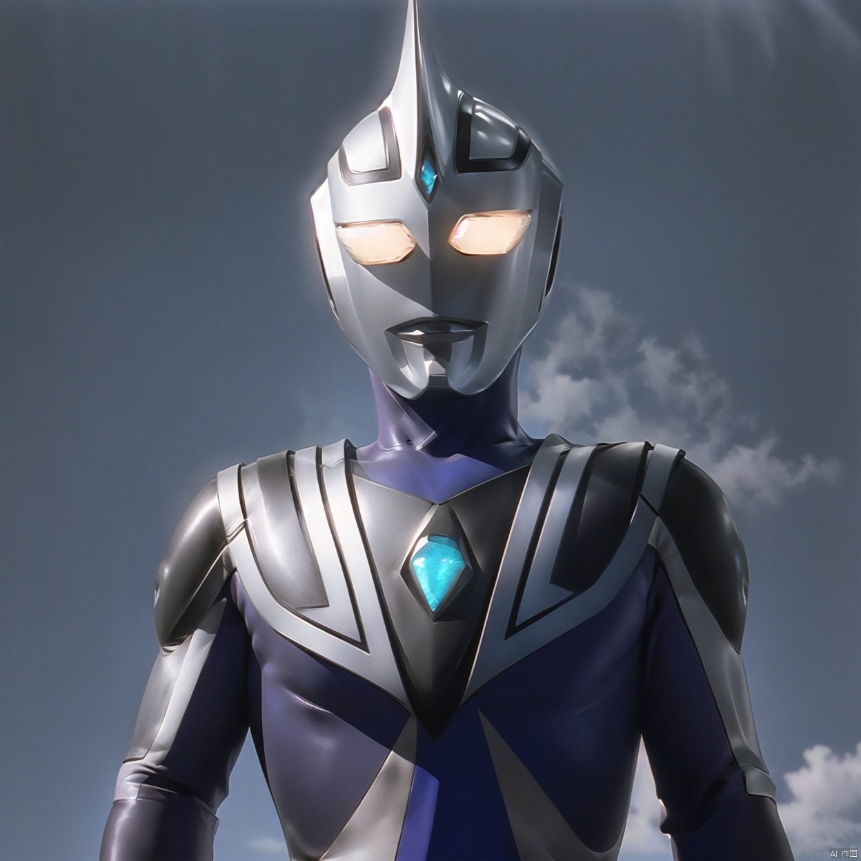 lowing, armor,helmet,blue footwear,blue tight-fitting,bodysuit,gem,plugsuit,mask,cover,logo,boots,gloves,blue legwear,blue gloves,blue bodysuit,leather suit,latex,black pattern on body