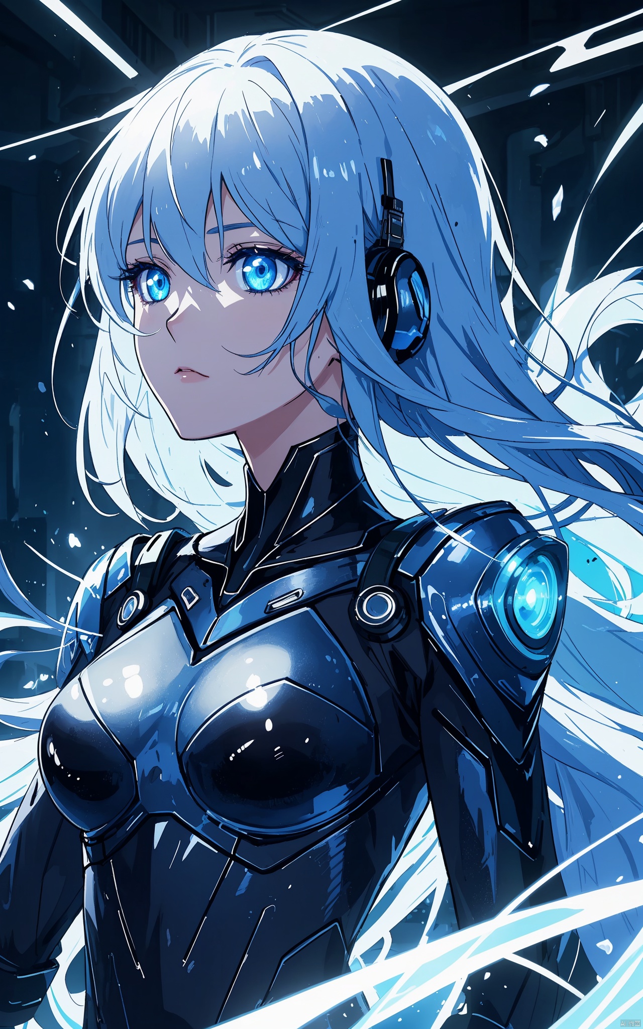  illustration, masterpiece, best quality, extremely detailed, wallpaper,
8k, mysterious, vivid color, shiny, best quality, intricate, good anatomy, beautiful lighting,

CyberpunkHorrorAnime, a close-up portrait of a woman with a futuristic, ethereal appearance, featuring intricate, glowing hair and glowing elements

cowboy shot, wide shot, volumetric lighting, detailed eyes,